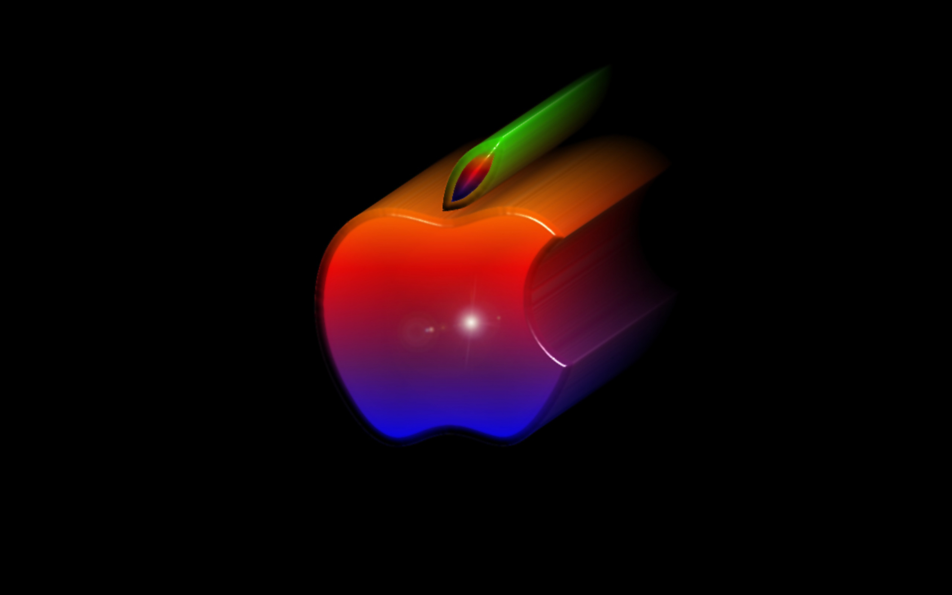 Apple Logo Rainbow Abstract 3D Digital