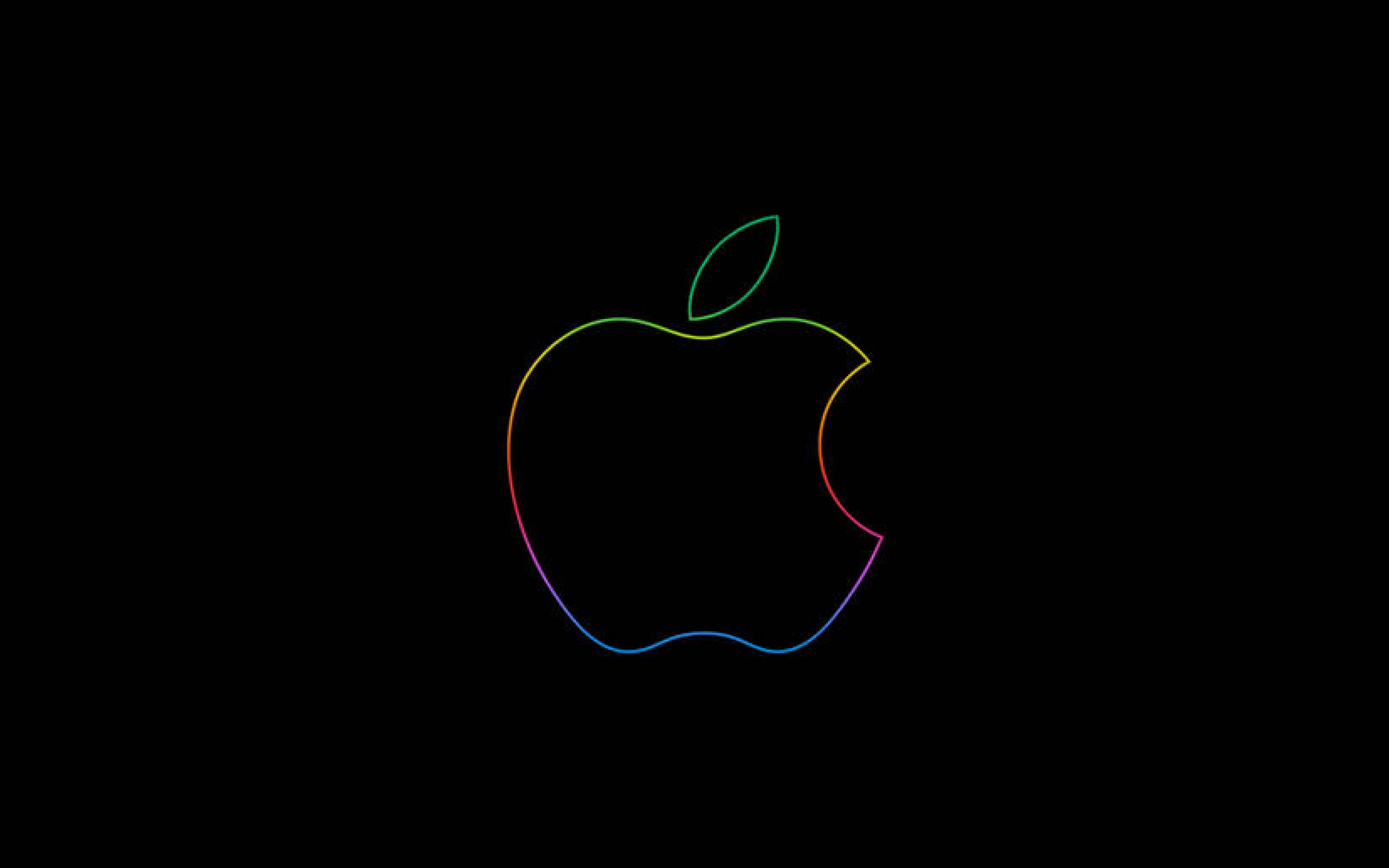 Apple Logo Rainbow Outline wallpaper for Apple iPhone, Apple Watch, Mac, iPad and Apple Watch