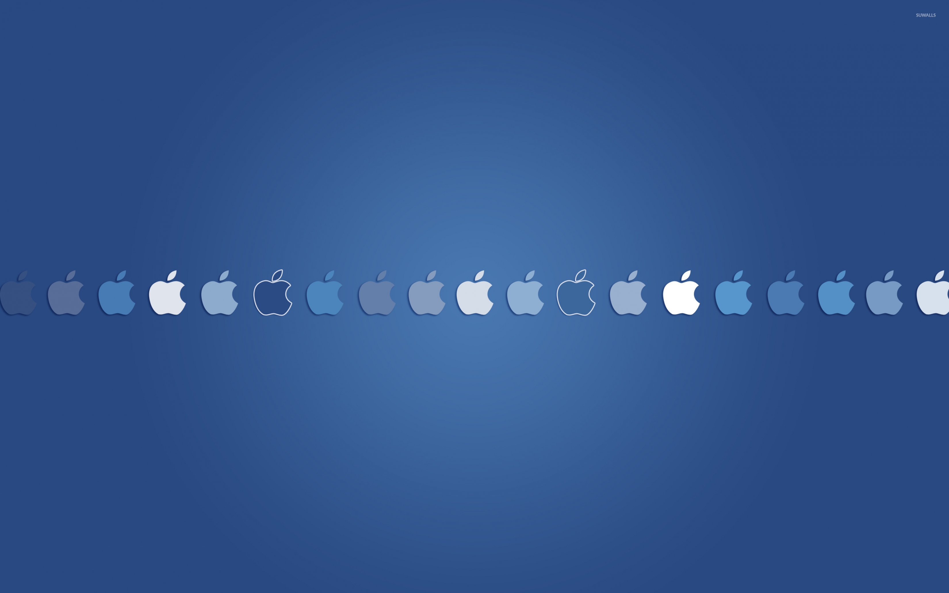 Apple Logo Variations In Shades Of Blue