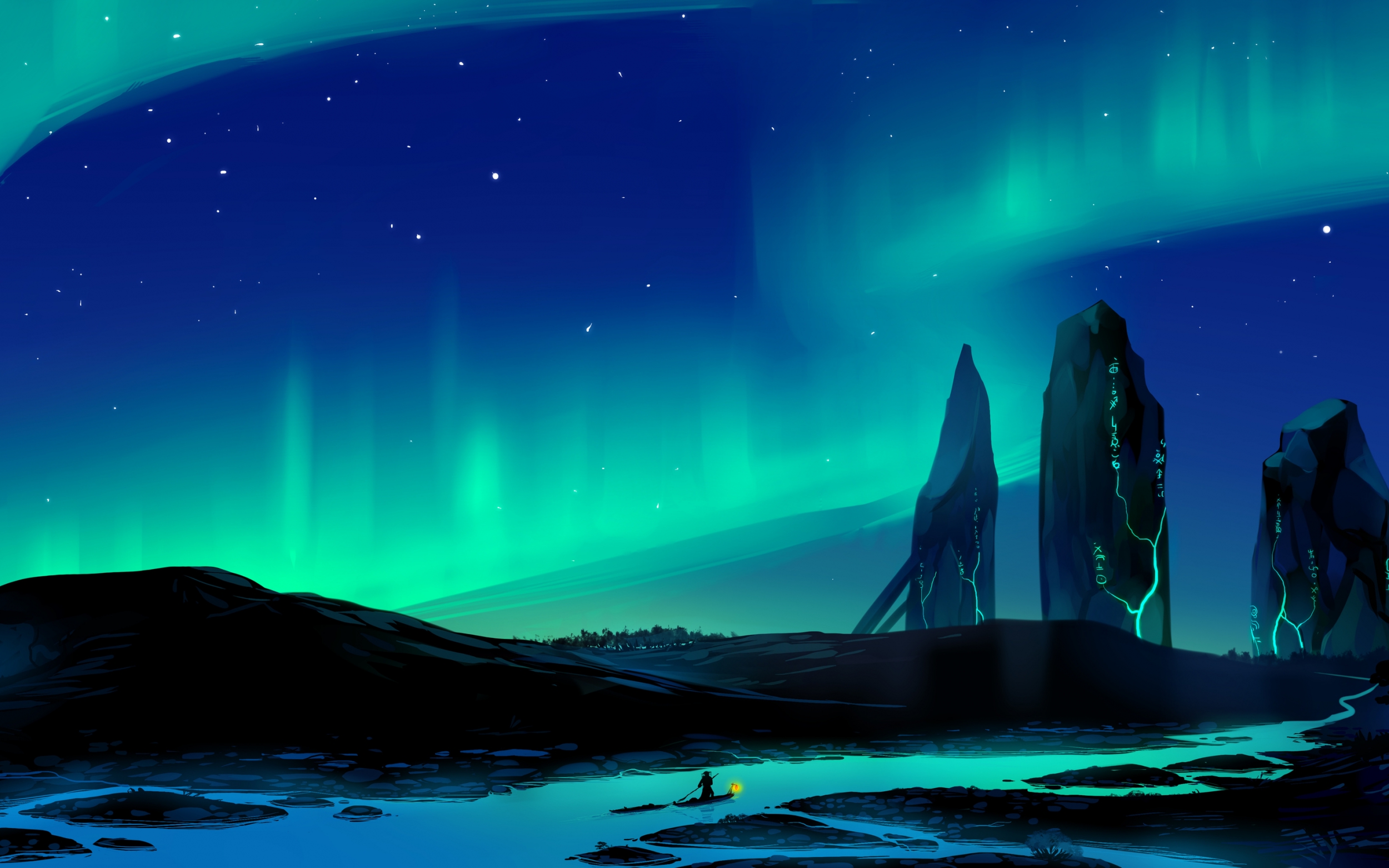 Aurora Borealis Scifi Style Digital Art wallpaper for Apple iPhone, Mac, iPad and more