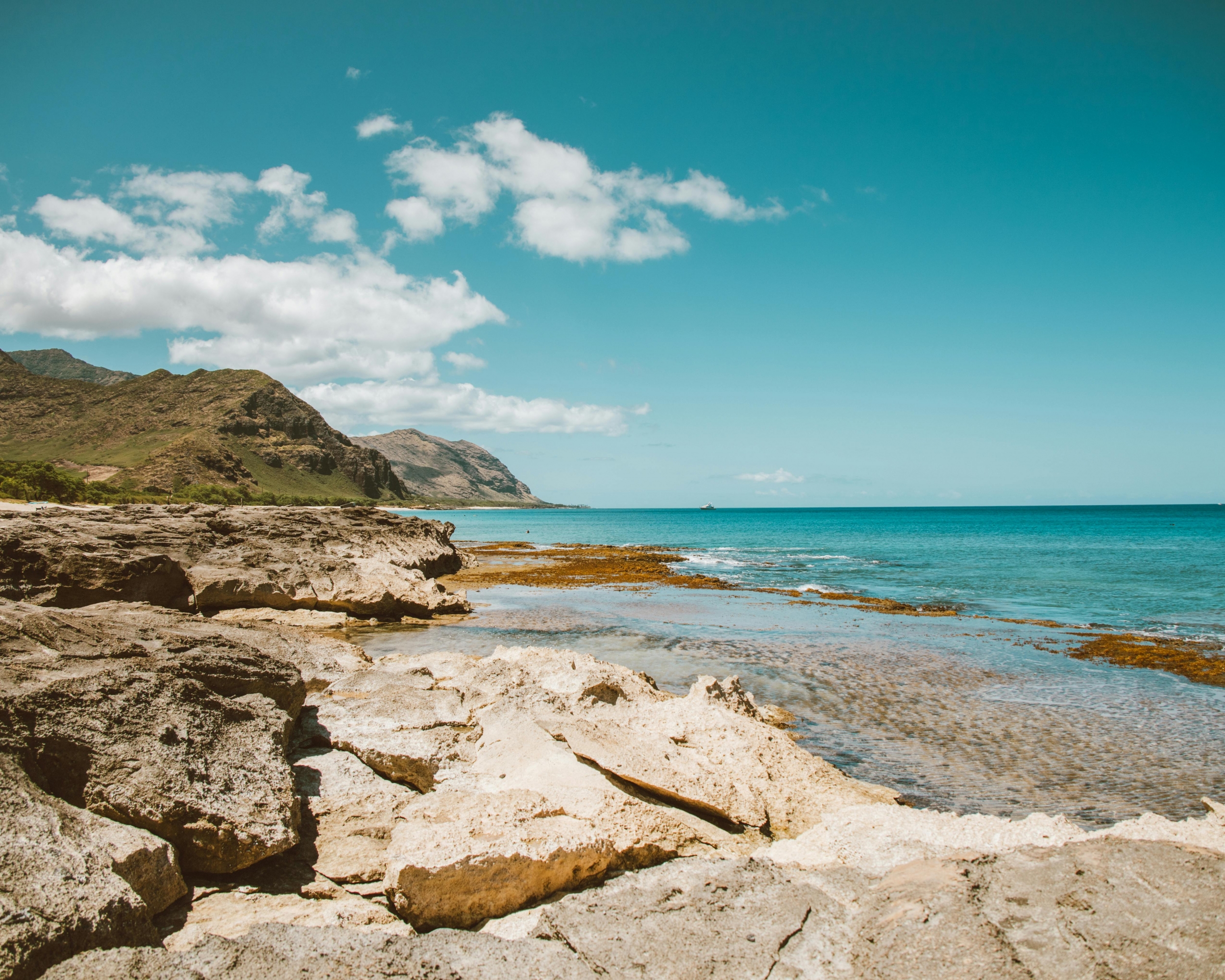 Australia Rock Beach Blue Skies Nature