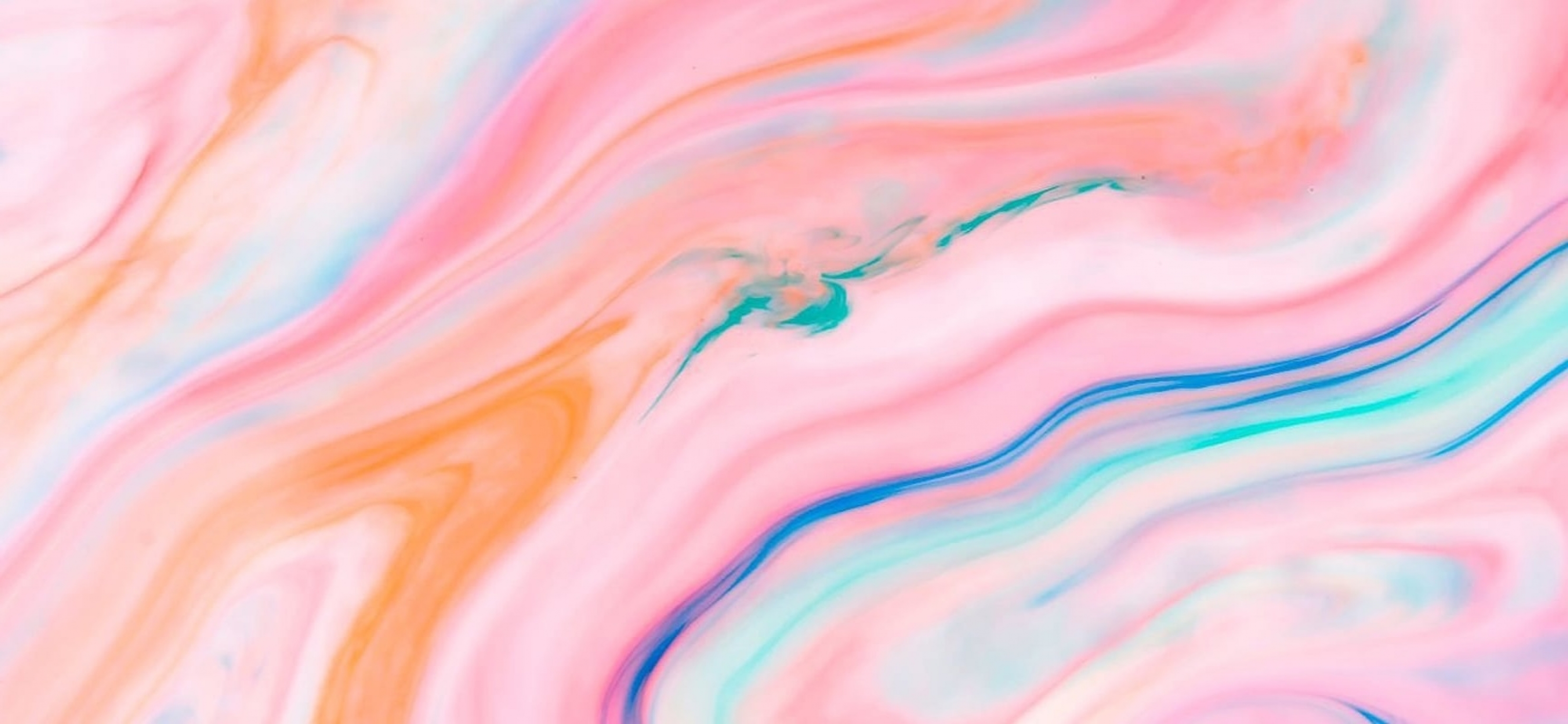 Baby Pink And Baby Blue Paint Swirl Liquid Abstract