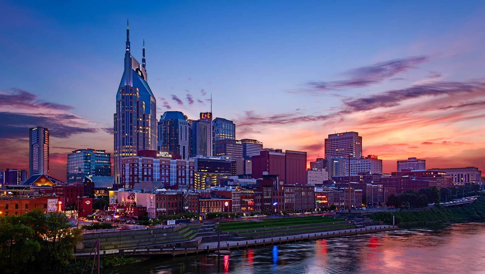 Best Nashville Tennessee Wallpapers Sunset Skyline Cityscape Buildings