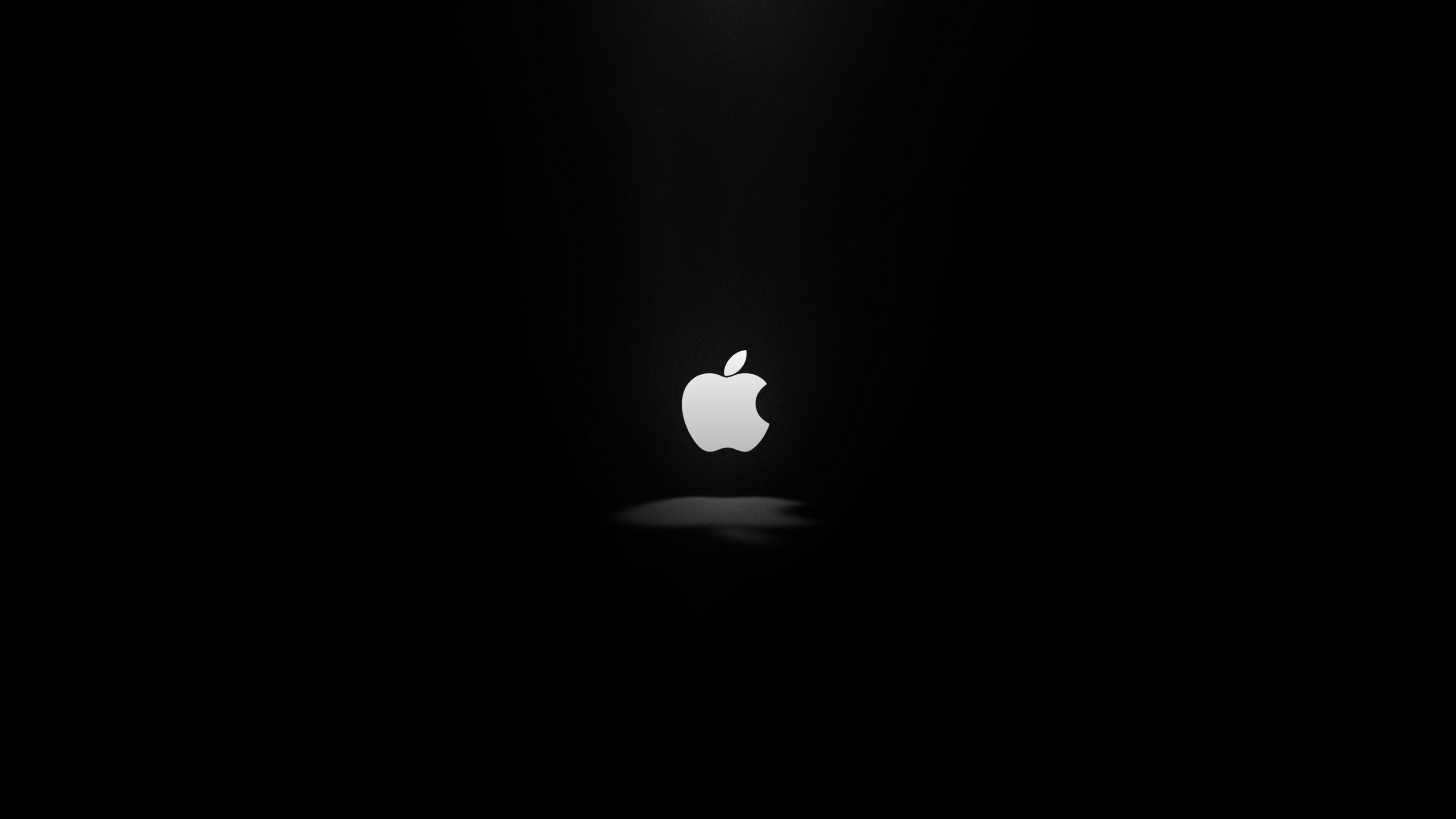 Black And White Apple Logo Glowing wallpaper for Apple iPhone, Apple Watch, Mac, iPad and Apple Watch