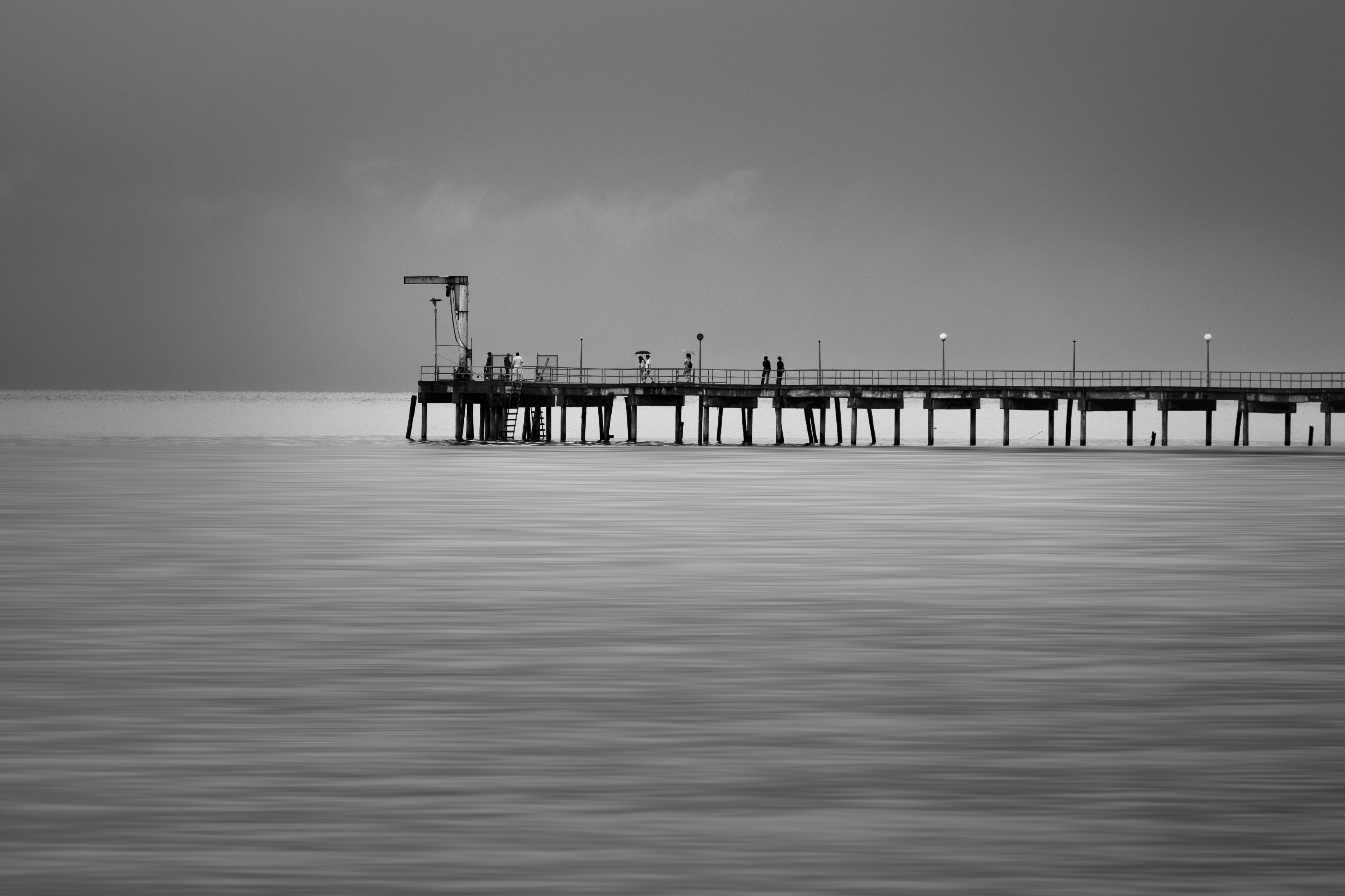 Black And White Pier wallpaper for Apple iPhone, Apple Watch, Mac, iPad and Apple Watch