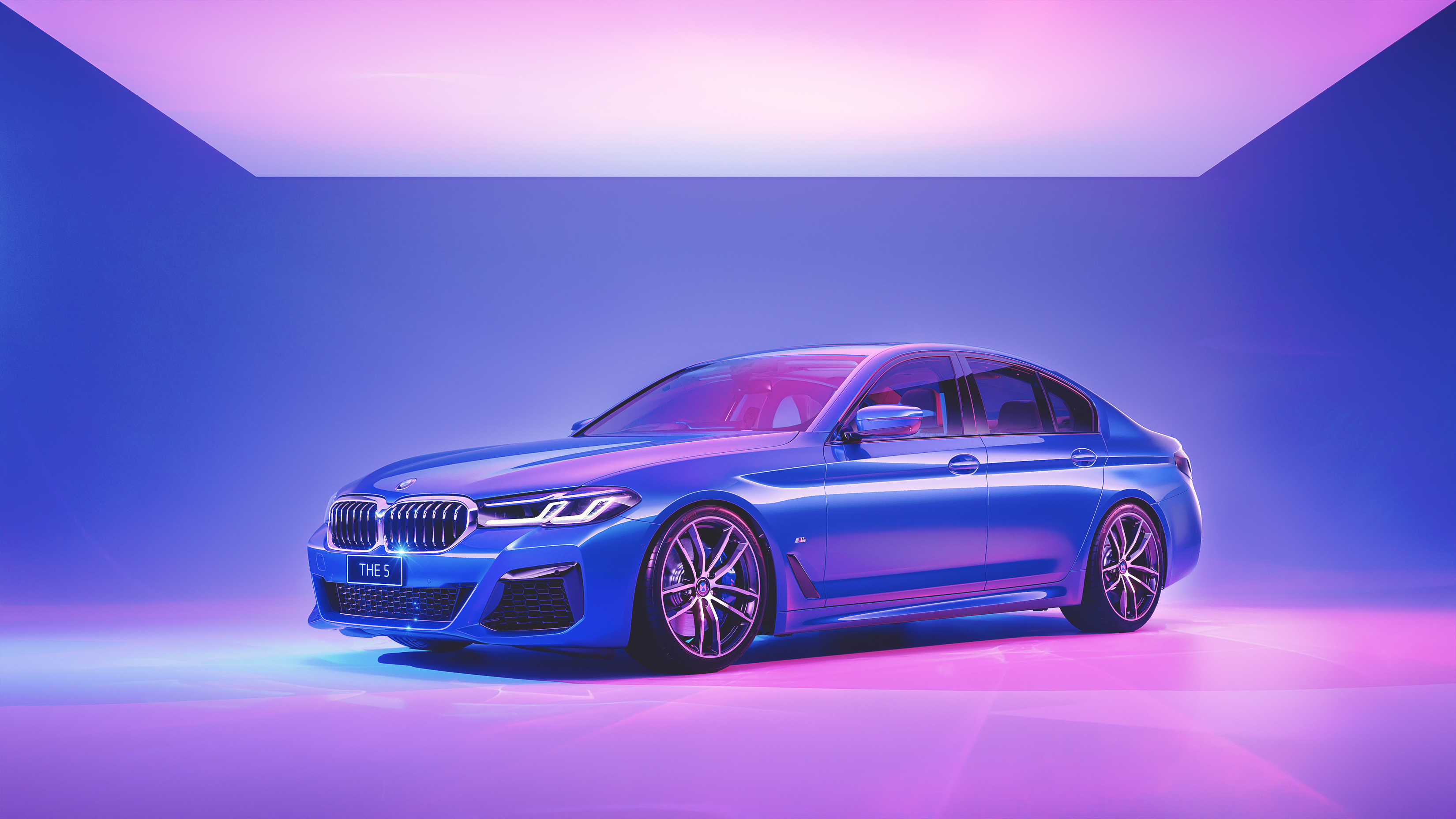 BMW 5 Series 4K HD Luxury Cars Purple Neon wallpaper for Apple iPhone, Apple Watch, Mac, iPad and Apple Watch