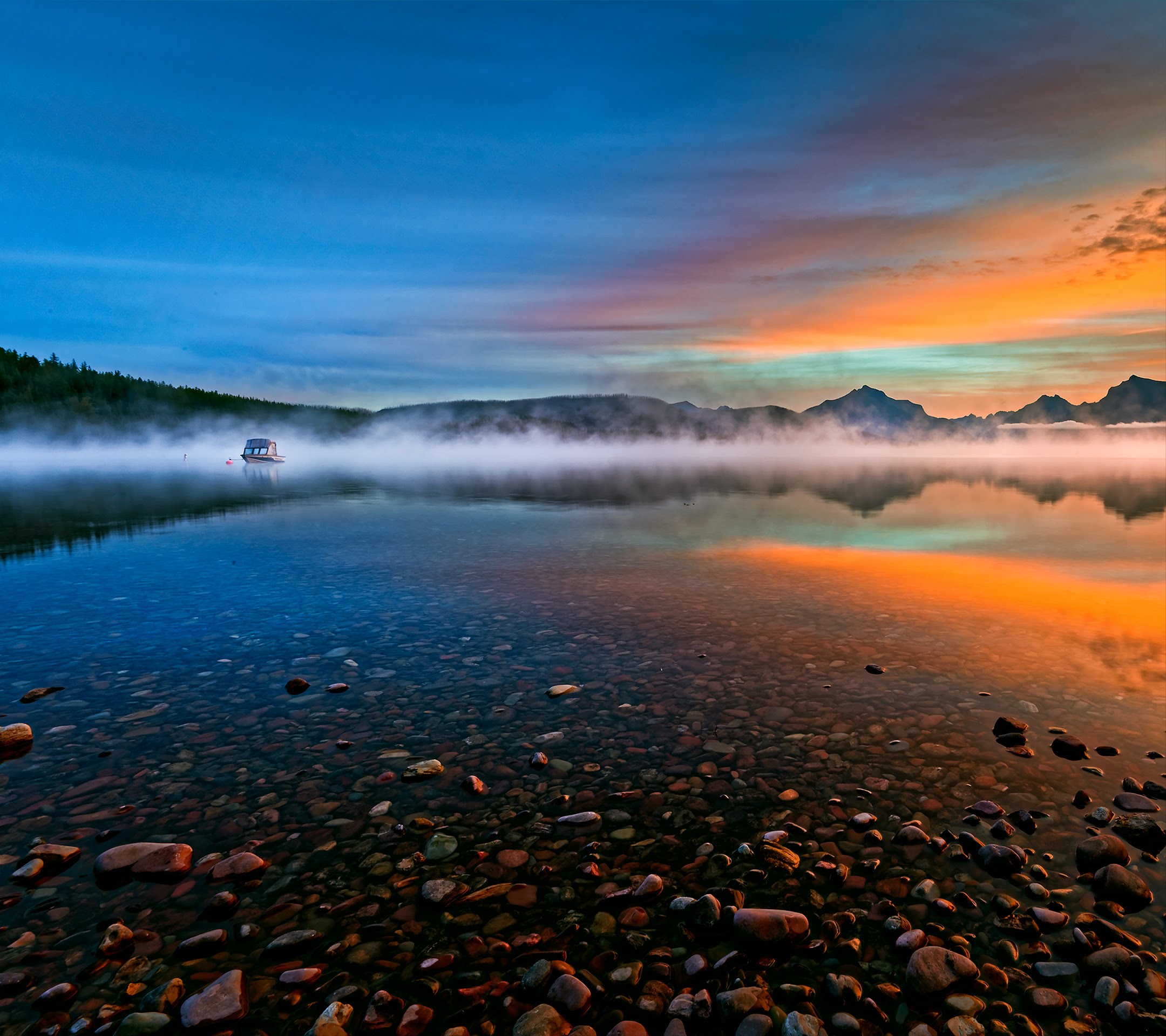 Bright Sunset Beach Lakeside