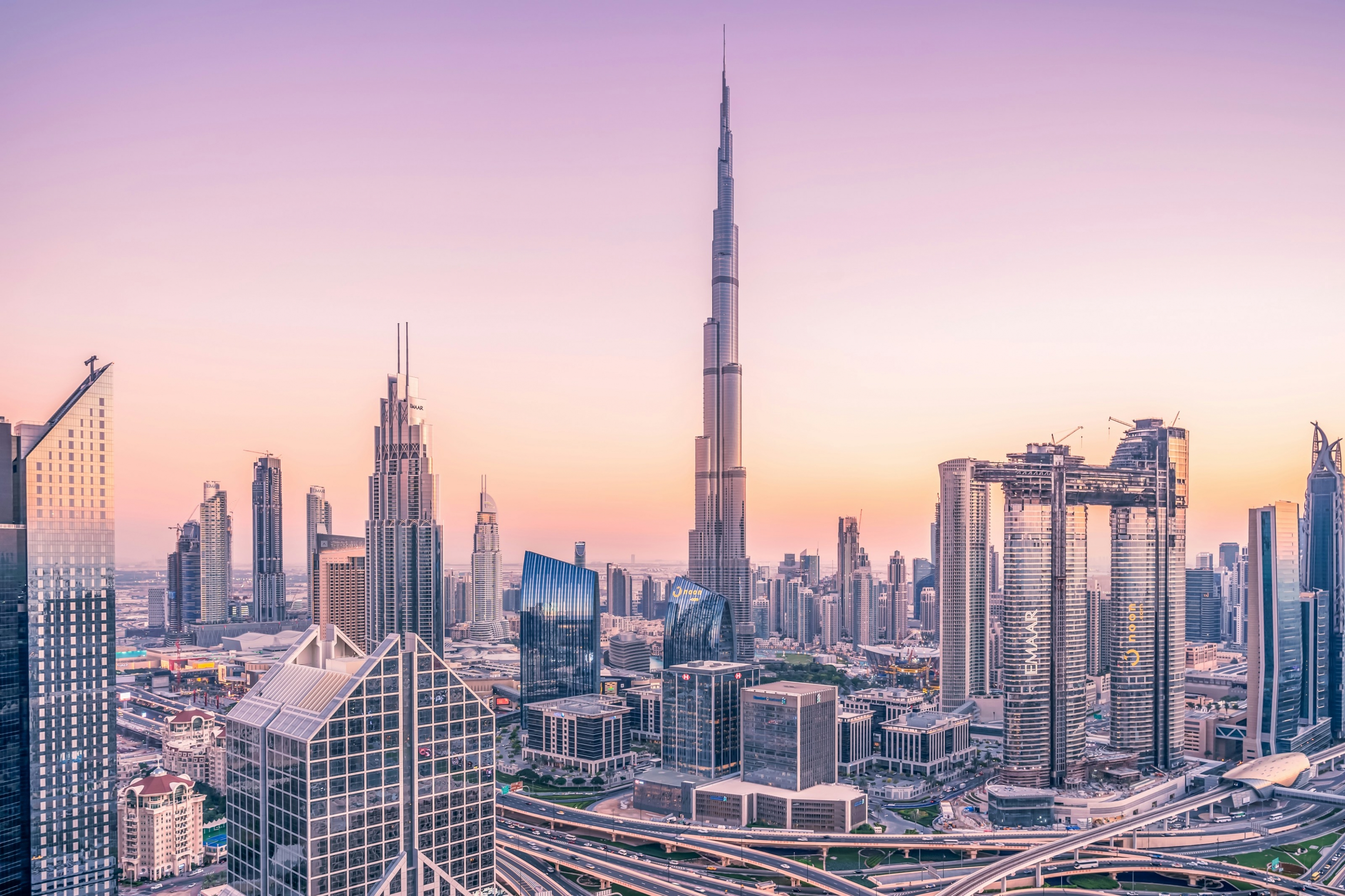 Burj Khalifa Dubai City At Sunset wallpaper for Apple iPhone, Apple Watch, Mac, iPad and Apple Watch