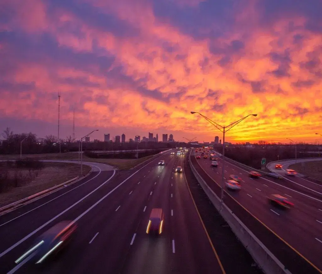 Cars On The Highway Long Exposure Ohio State United States Of America USA wallpaper for Apple iPhone, Apple Watch, Mac, iPad and Apple Watch