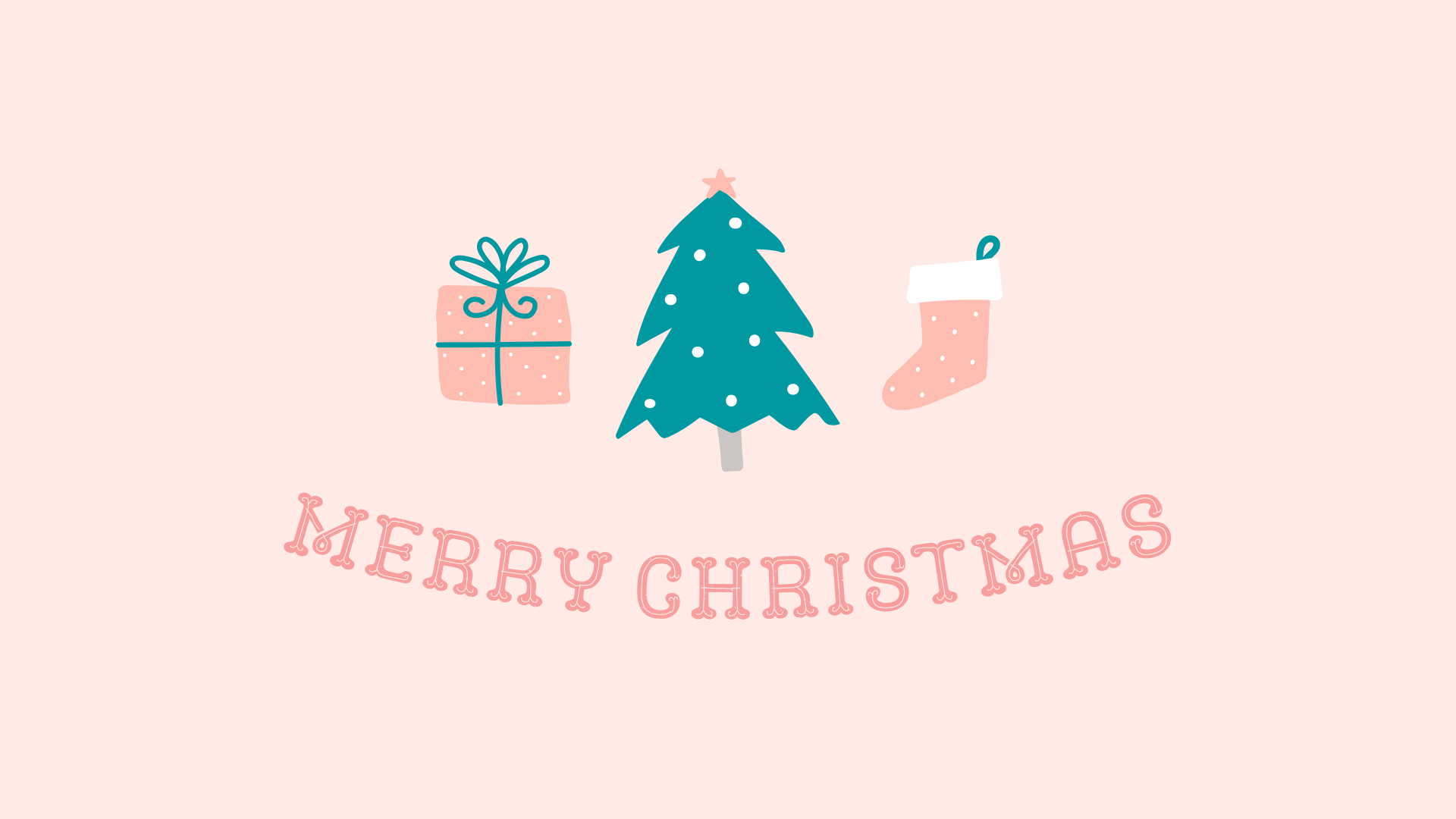 Christmas Aesthetic Wallpaper Baby Pink Peach Text Merry Christmas wallpaper for Apple iPhone, Apple Watch, Mac, iPad and Apple Watch