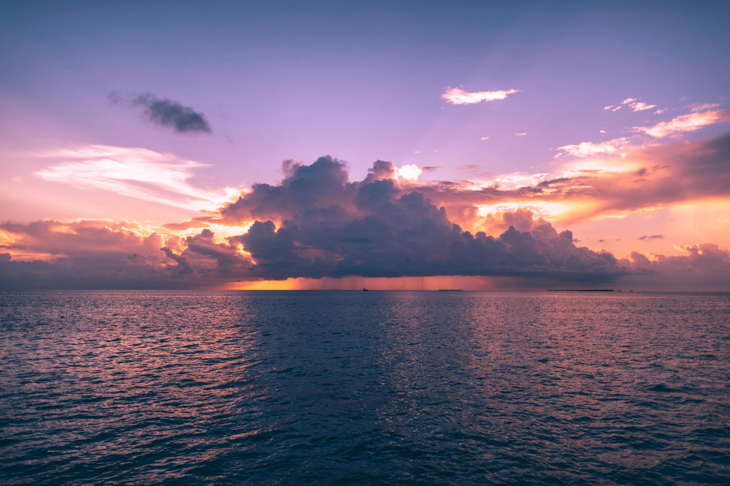 Clouds Cover The Sunset But Its Still Beautiful Ocean