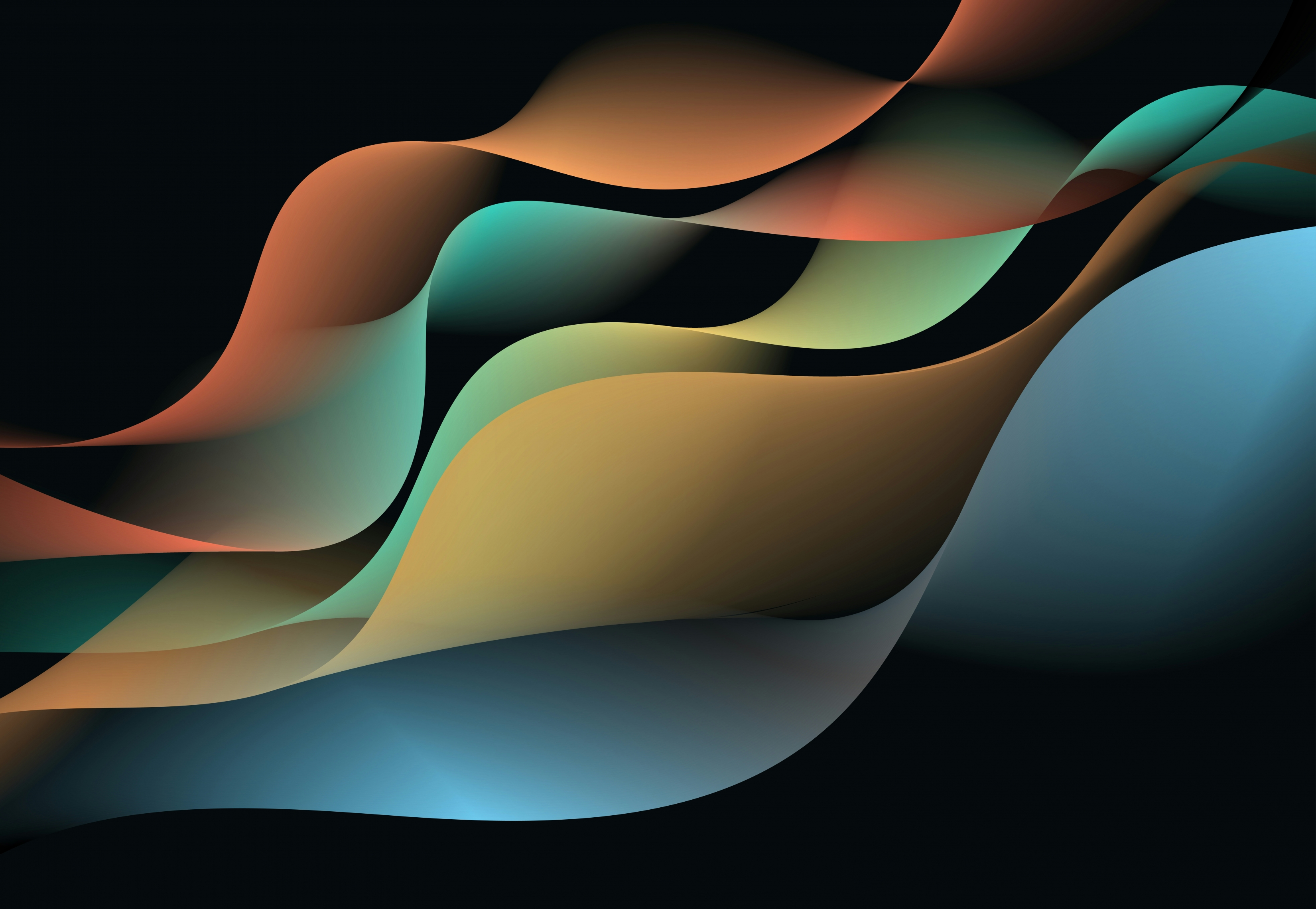 Computer Generated Multi Colour Waves Abstract