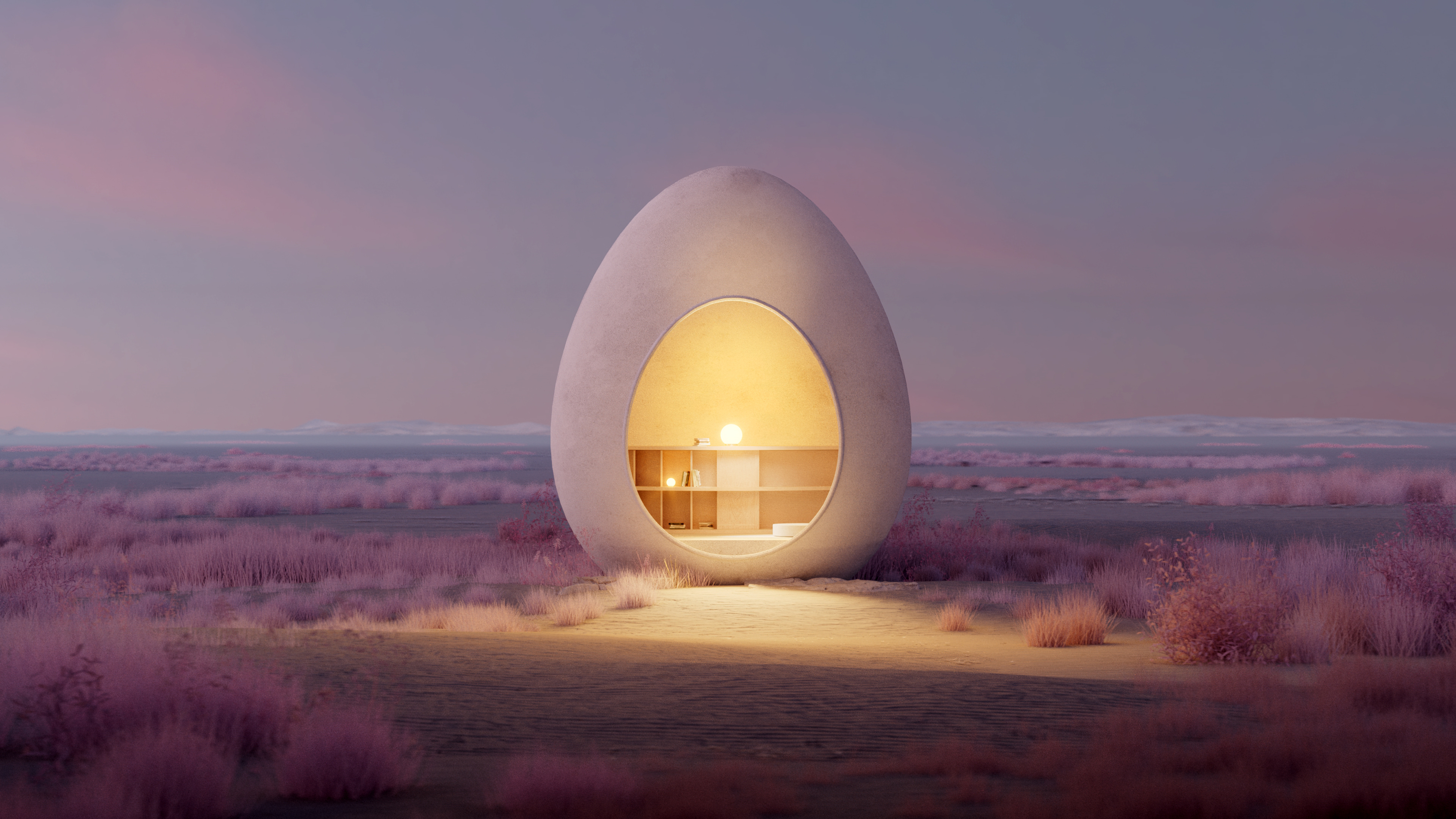 Cozy Outdoor Egg Surreal 8K Ultra-HD Ultra HD Computer Desktop Image Screensavers Wallpapers Backgrounds Backdrops Display Image Theme 4K Mac And PC wallpaper for Apple iPhone, Apple Watch, Mac, iPad and Apple Watch