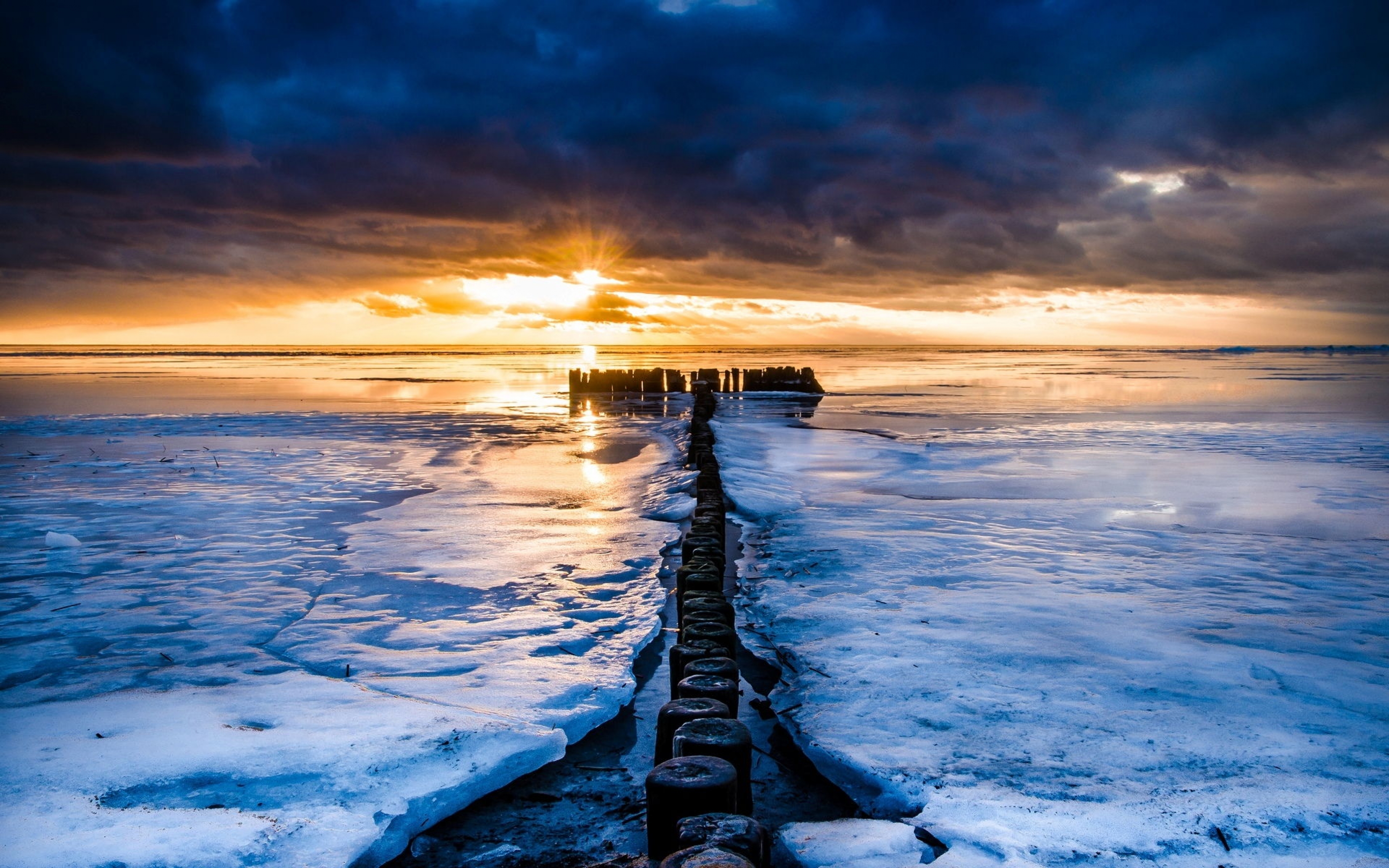 Crack In The Ice By The Water Iceland