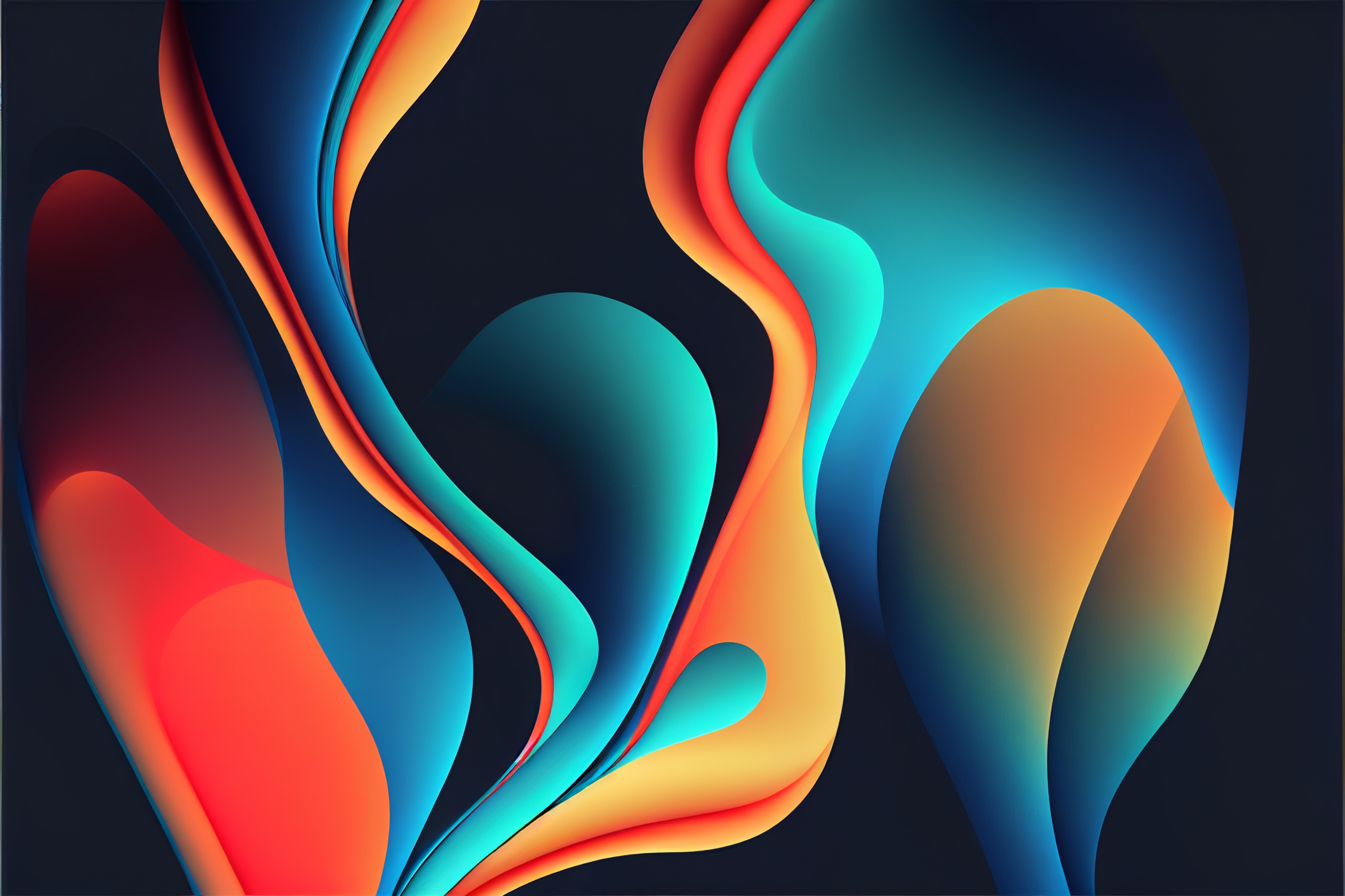 Digital Art Liquid Colors Blue And Orange