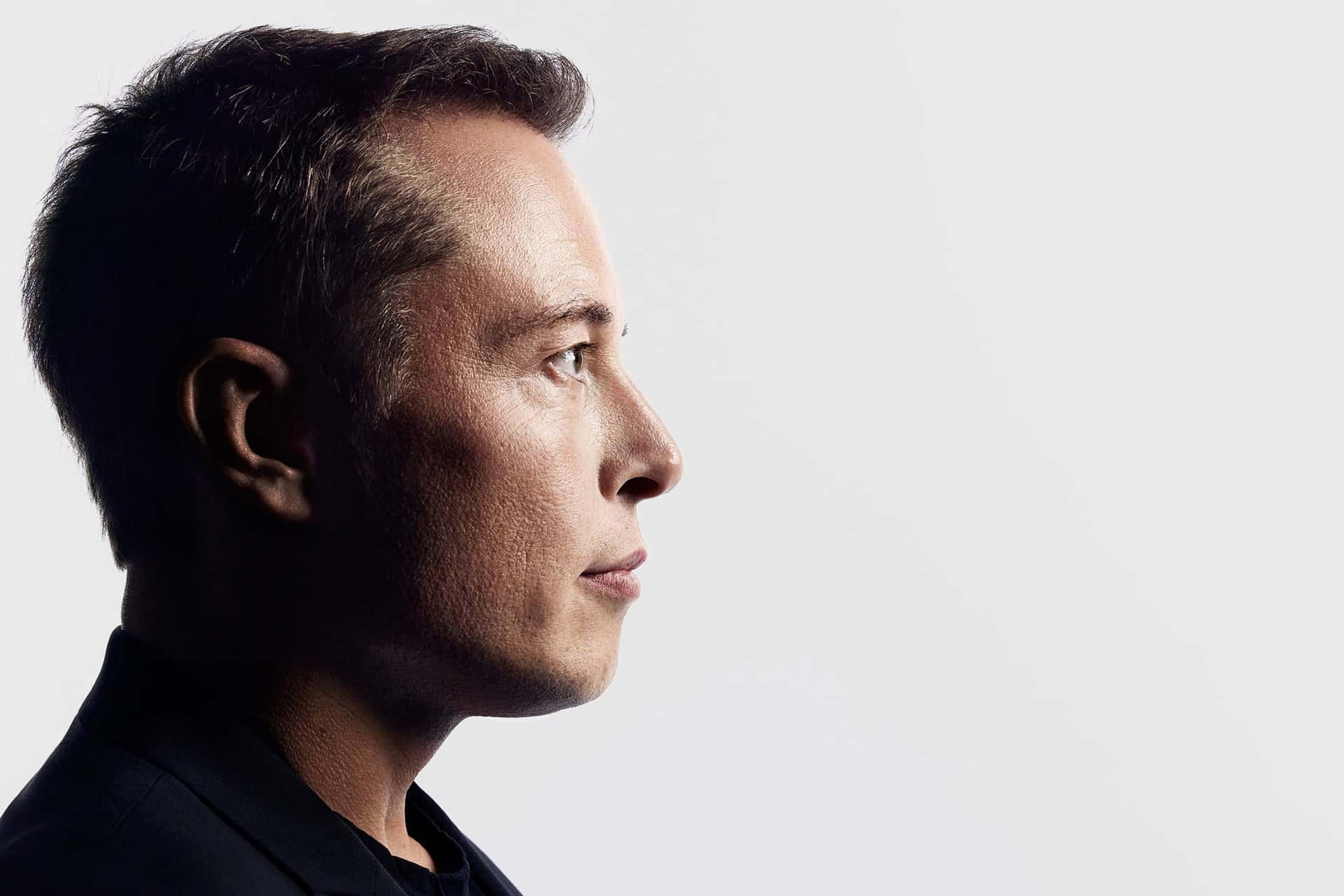 Elon Musk Side Profile With White Background wallpaper for Apple iPhone, Apple Watch, Mac, iPad and Apple Watch