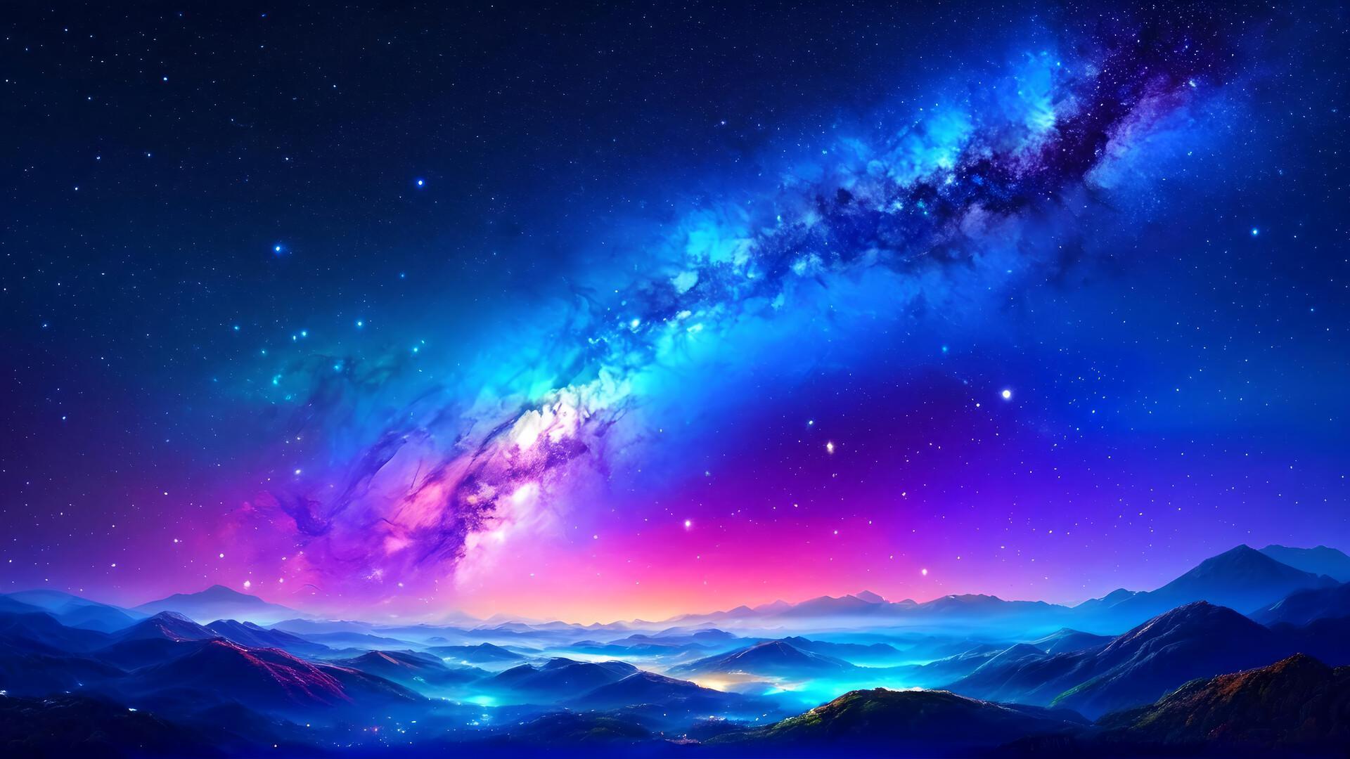 Extremely Vibrant Space Galaxy Cosmos Galactic Stars And Milkyway Apple MacBook Pro MacBookPro Wallpapers HD 4K