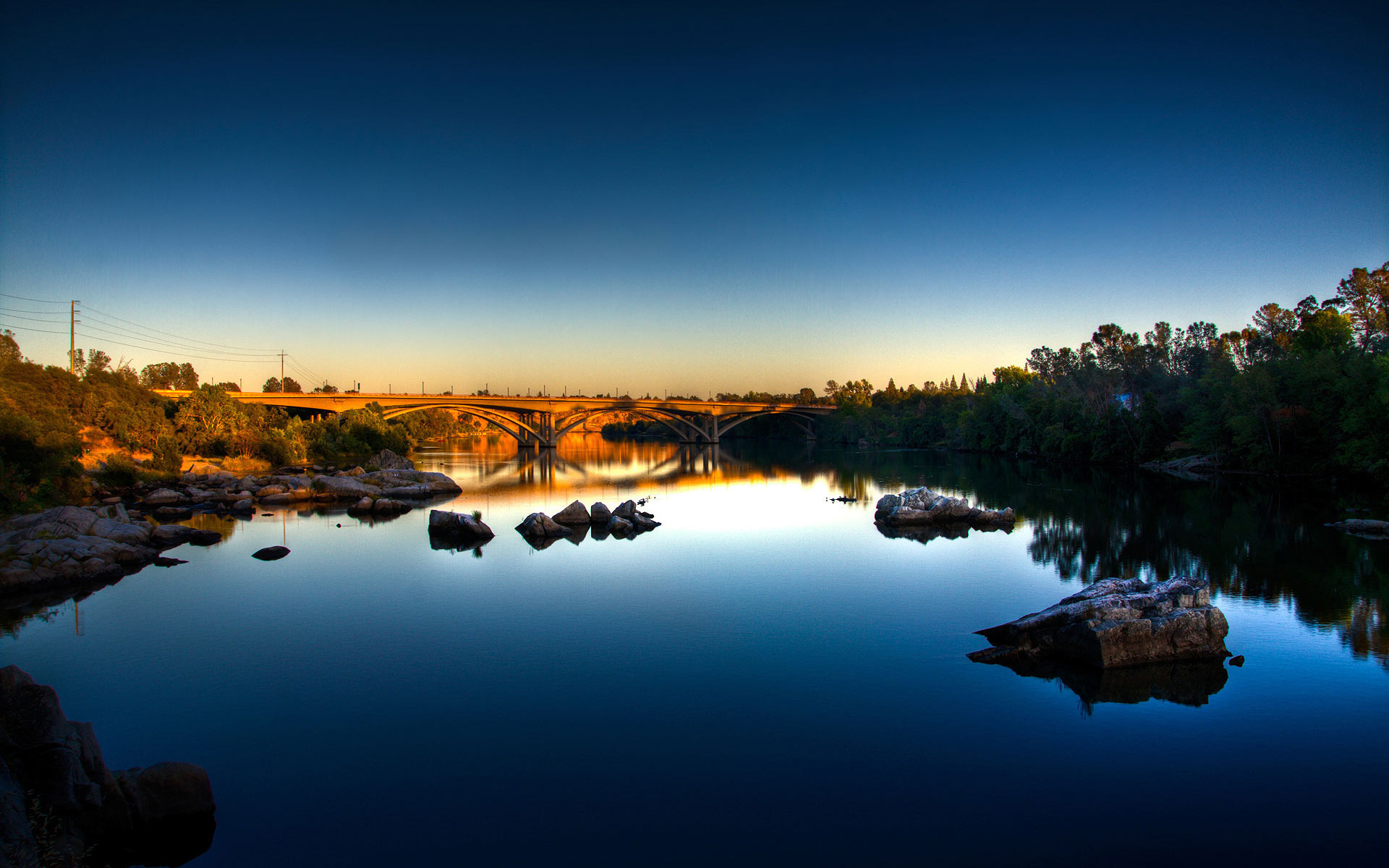 Golden Hour Lake Folsom California State United States USA