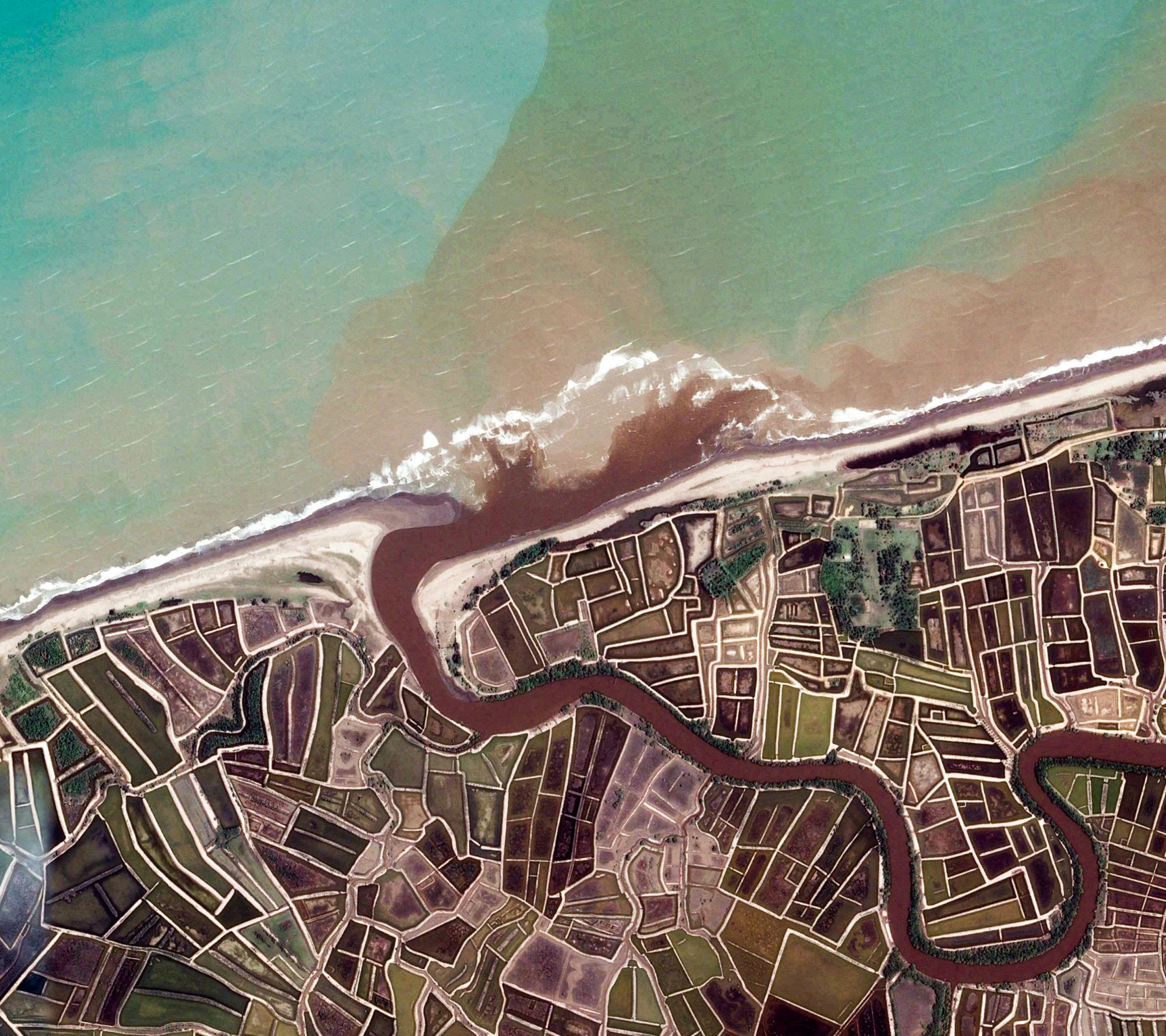 Google Pixel Plots Of Land From Above River Stock