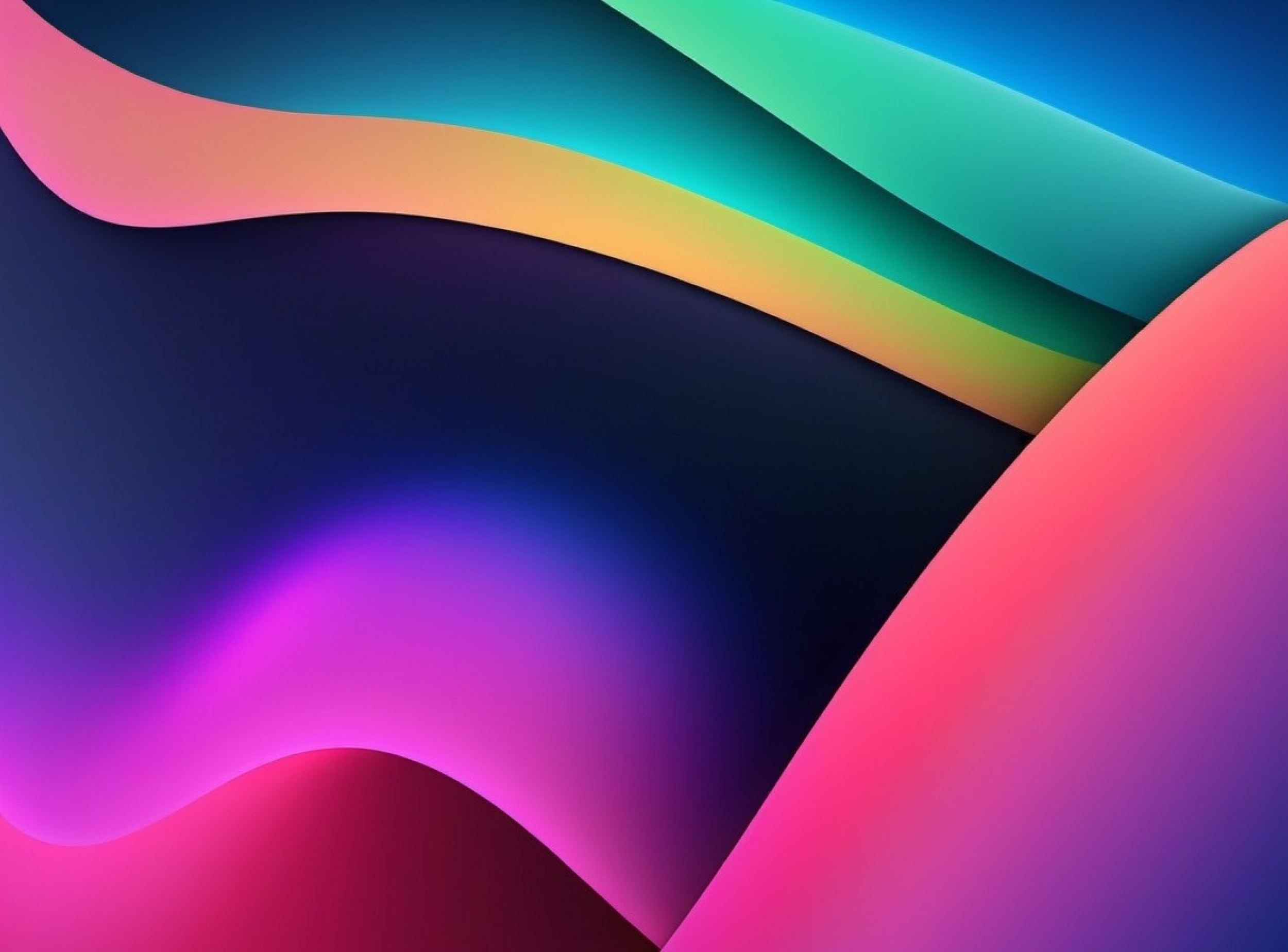 Gradient Waves Abstract Computer Generated Artwork