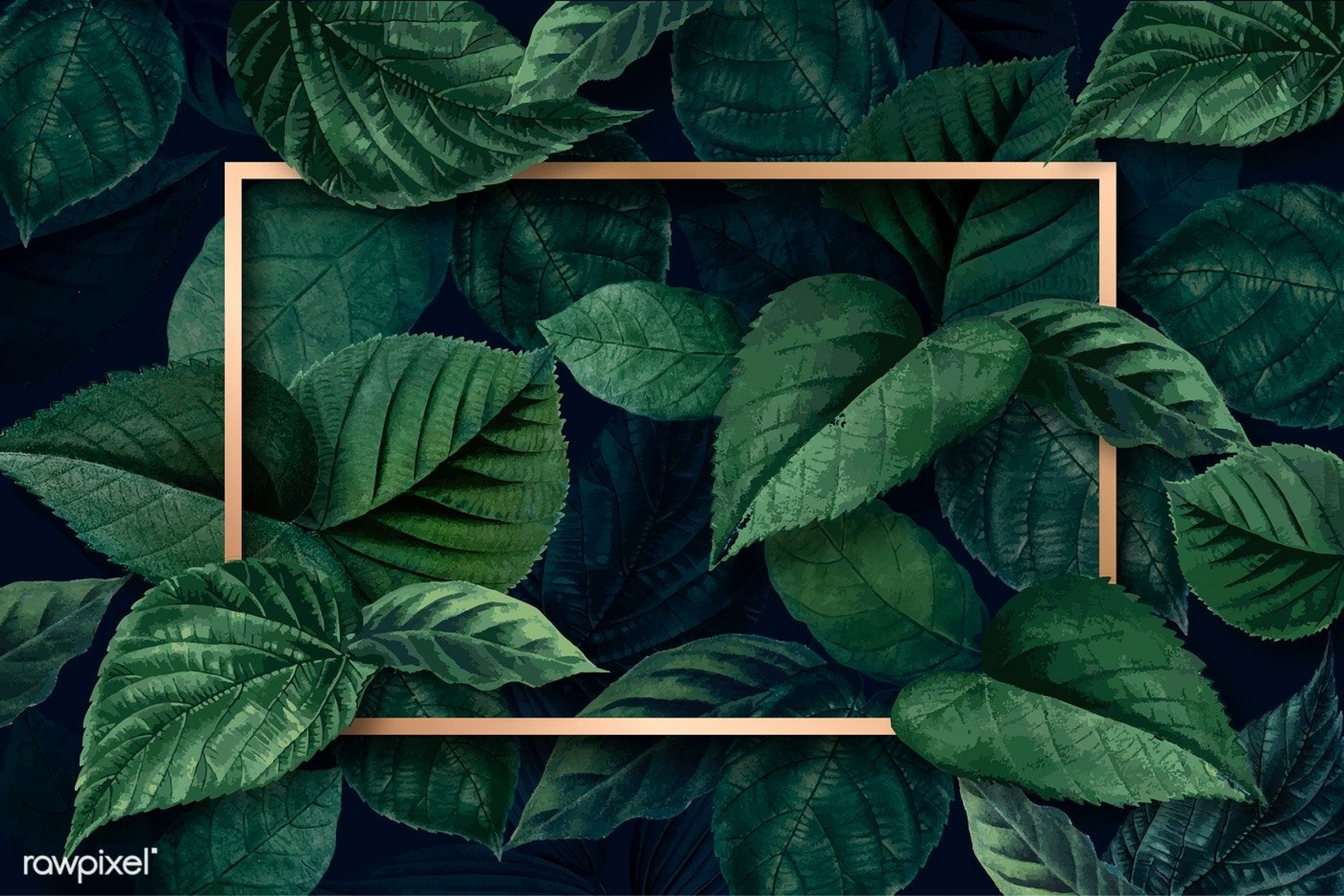 Green Leaves With Gold Border Inside