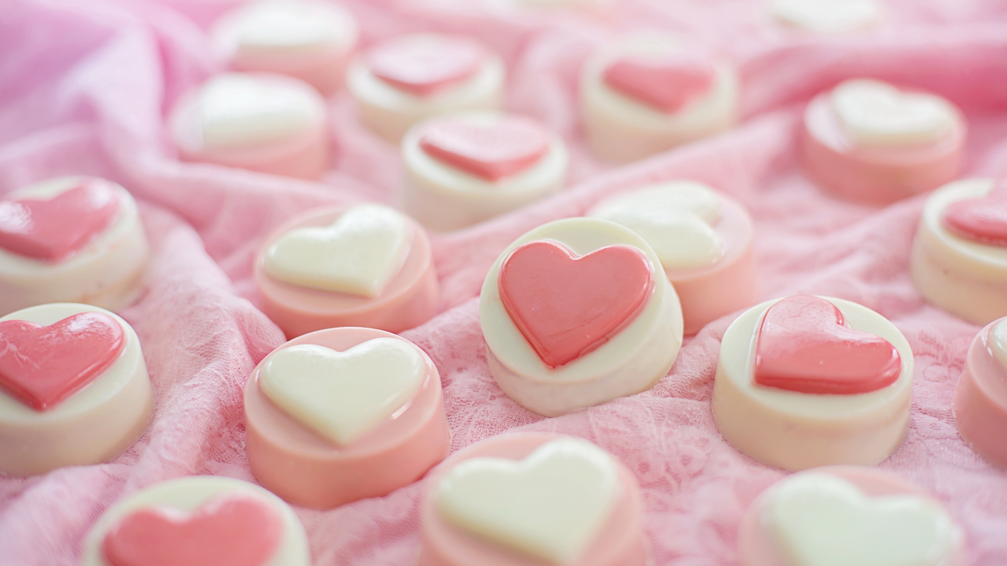 Heart Shape Candies Cookies Top Free 4K 6K 8K Desktop Wallpapers For Mac Windows PC And Linux Ultra HD High Resolution Definition Screensavers Backdrops Backgrounds
