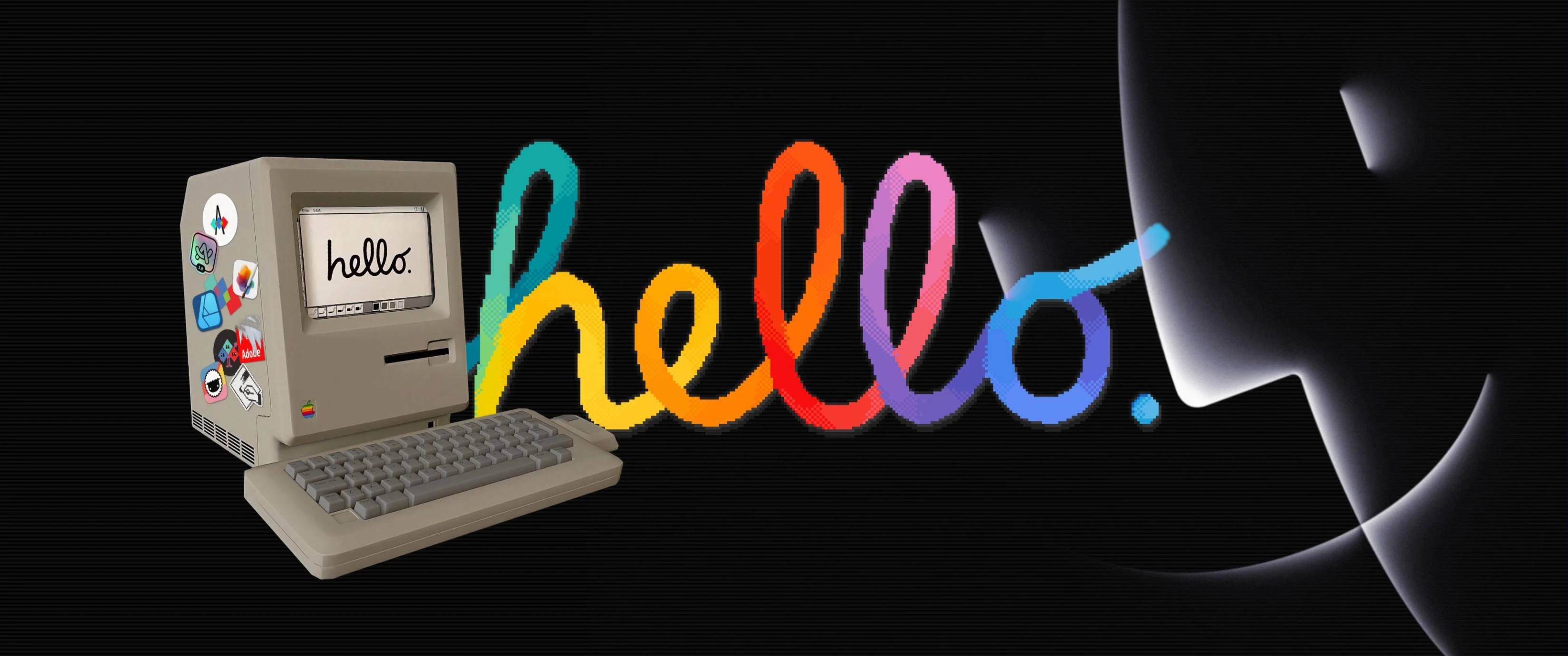 Hello Original Mac Customised Wallpaper Apple Fans wallpaper for Apple iPhone, Apple Watch, Mac, iPad and Apple Watch