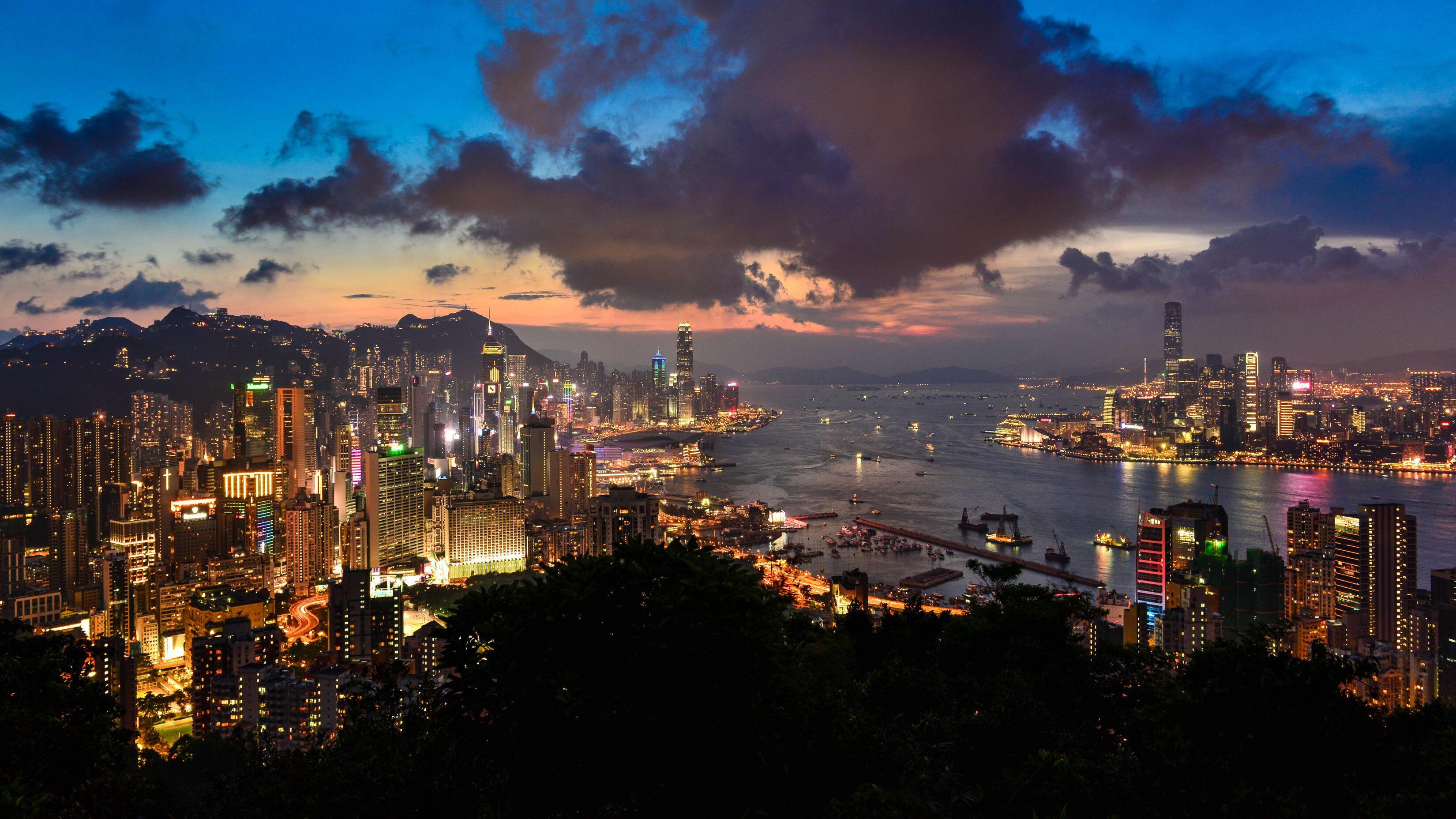 Hong Kong Cityscape Early Morning Sunrise 2025 Best Ultra HD High Resolution 4K Desktop Backgrounds Wallpapers For Mac Linux And Windows PC wallpaper for Apple iPhone, Apple Watch, Mac, iPad and Apple Watch