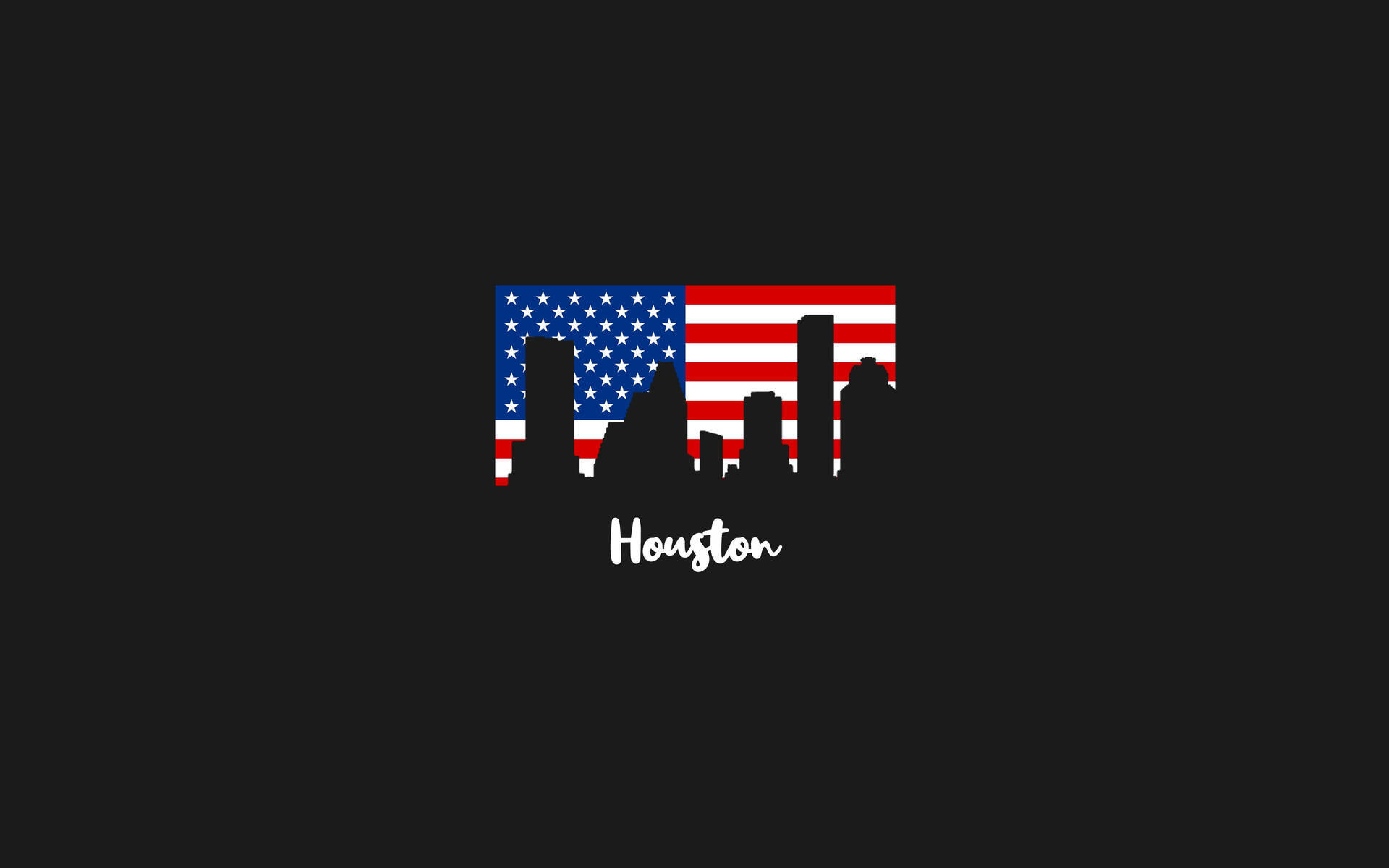 Houston Texas United States USA American Flag Silhouette Minimalist United States USA wallpaper for Apple iPhone, Apple Watch, Mac, iPad and Apple Watch