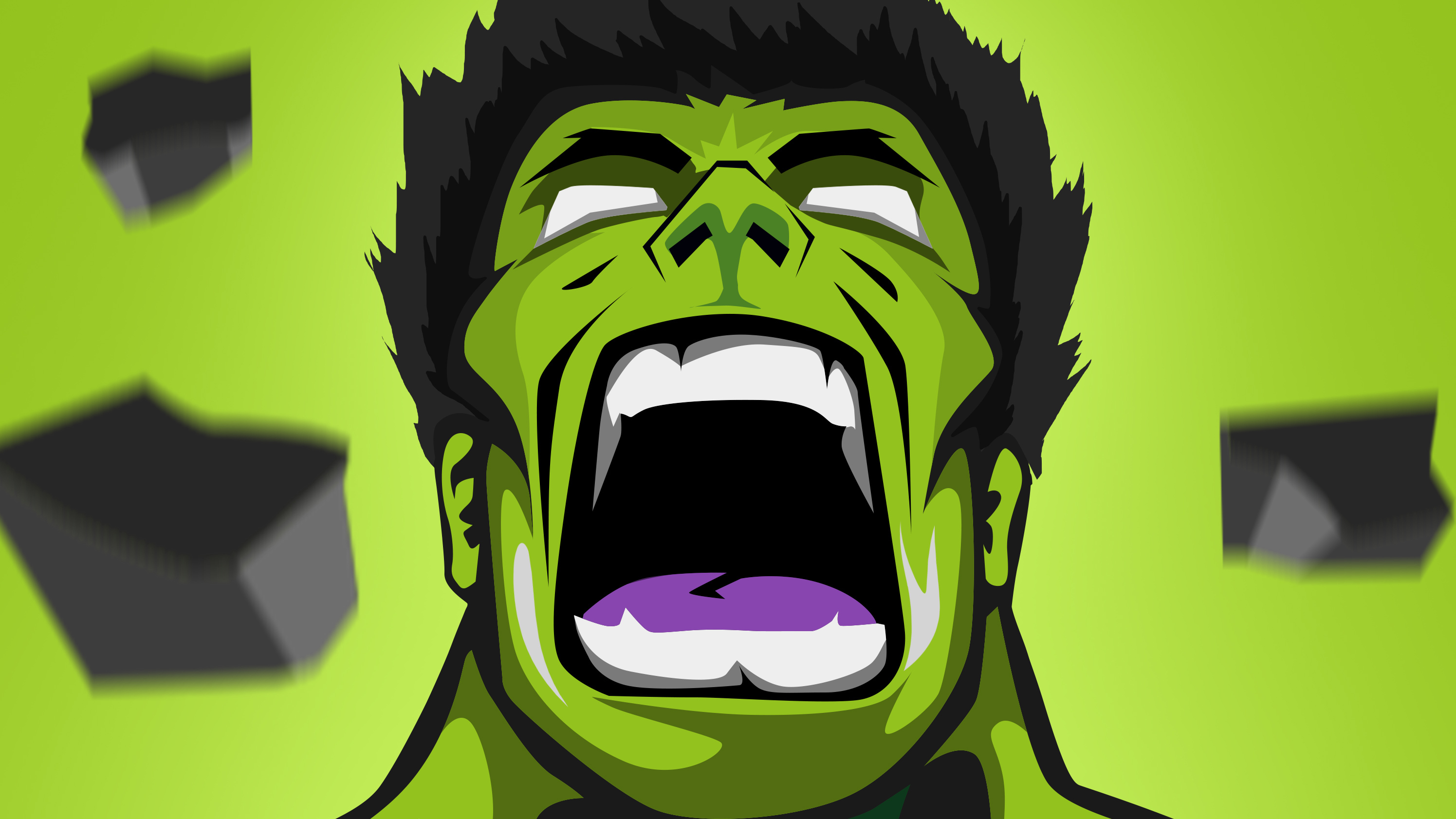 Incredible Mr Hulk Marvel Movie TV Show Disney Angry Green Artwork Digital