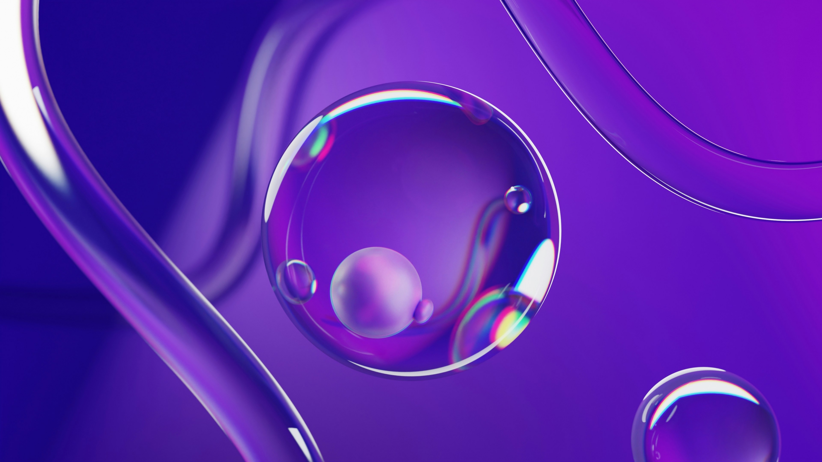 Iridescent Purple Bubbles Liquid Abstract wallpaper for Apple iPhone, Apple Watch, Mac, iPad and Apple Watch