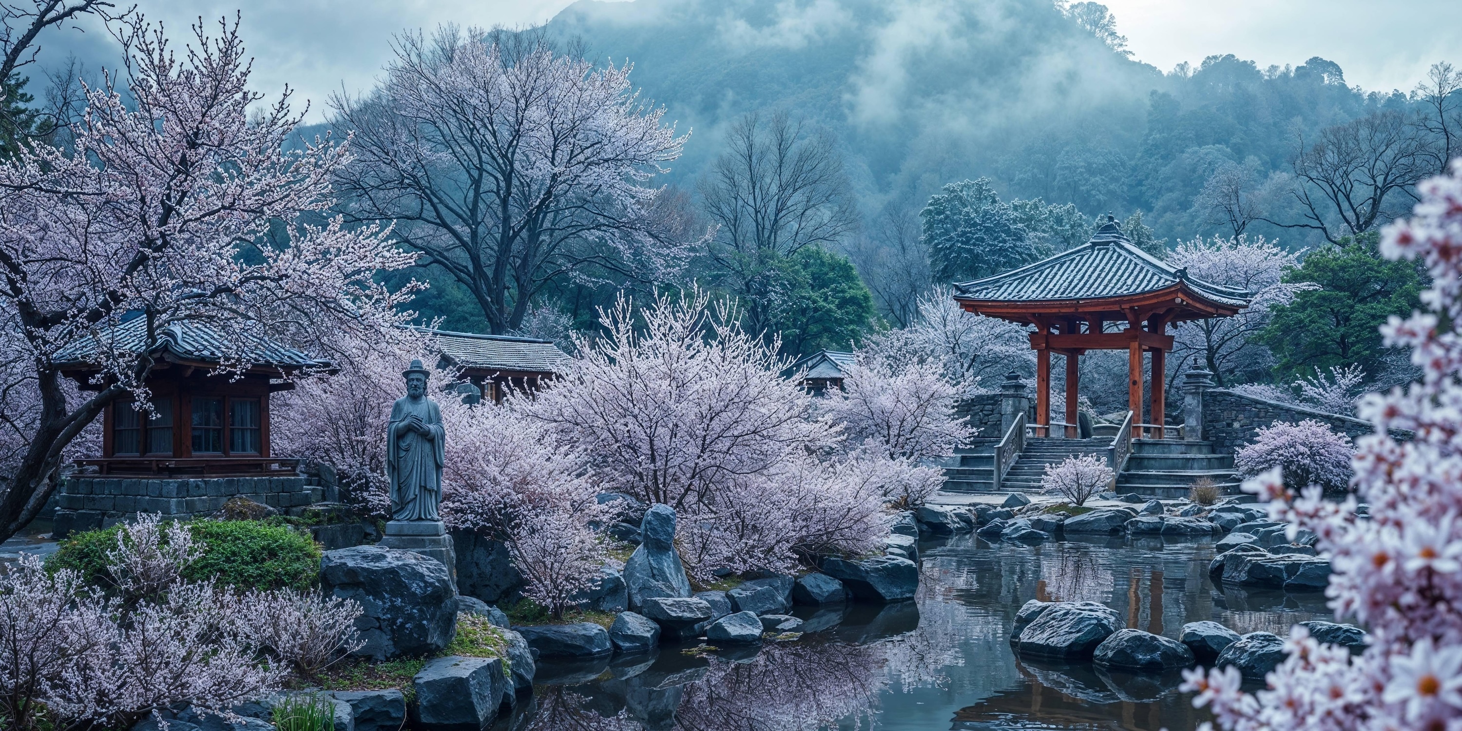 Japanese Temple With White Pink Cherry Blossoms Best 4K Desktop Wallpapers Backdrops And 8K Backgrounds 12k High Resolution HD Of 2025 For Apple Mac Windows PC Linux Chromebooks