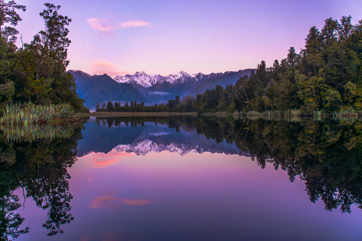 Lake Purple Sky Lake Matheson Westland Michigan United States USA