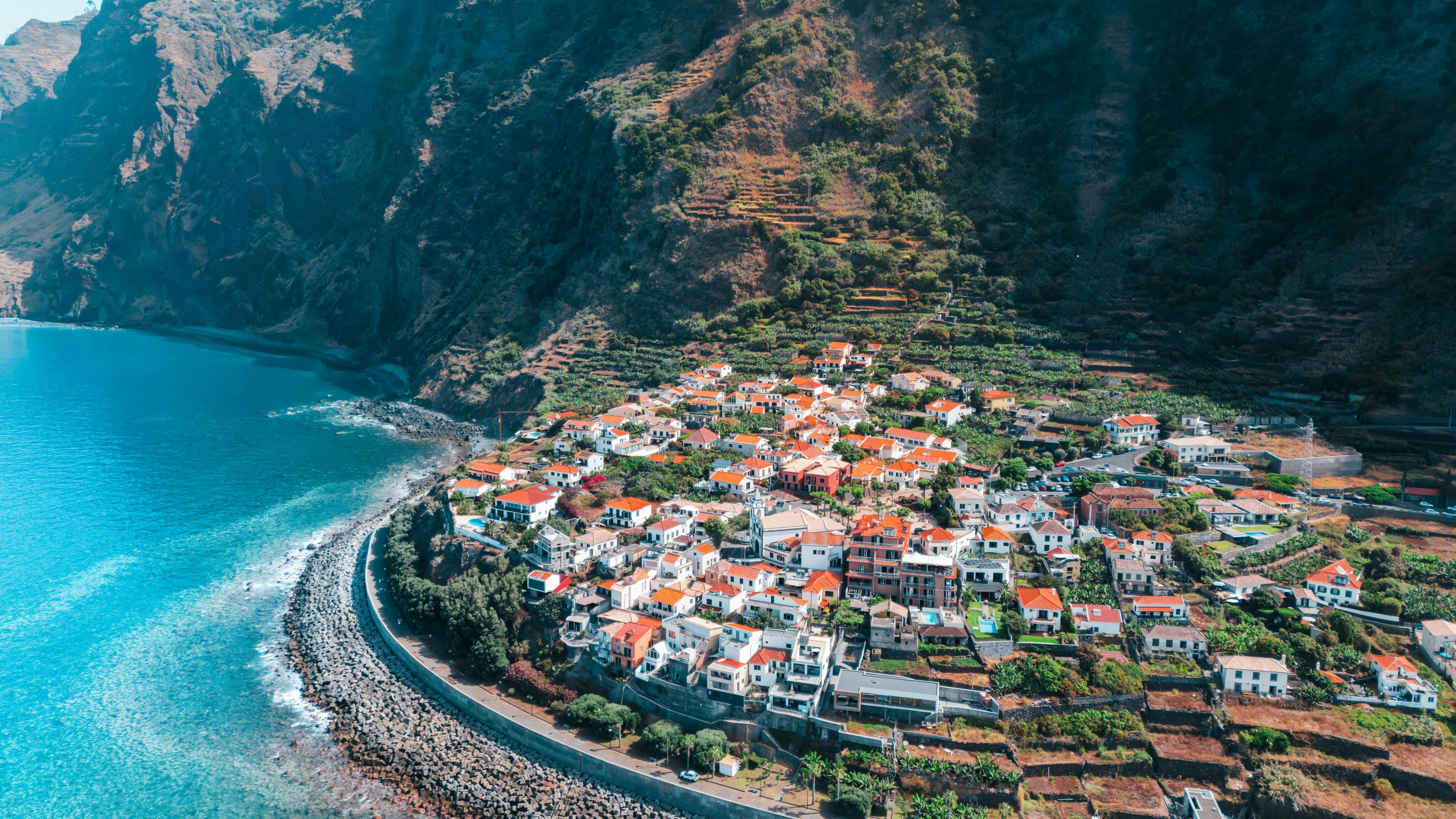 Little Italian Town From Above Drone wallpaper for Apple iPhone, Apple Watch, Mac, iPad and Apple Watch