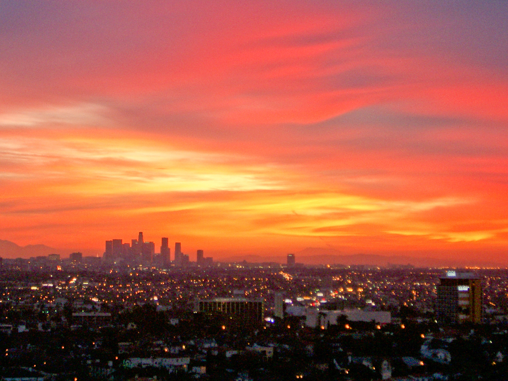 Los Angeles LA Southern California Socal Sunrise Sunset Cbd Orange Pink Sunset Sky