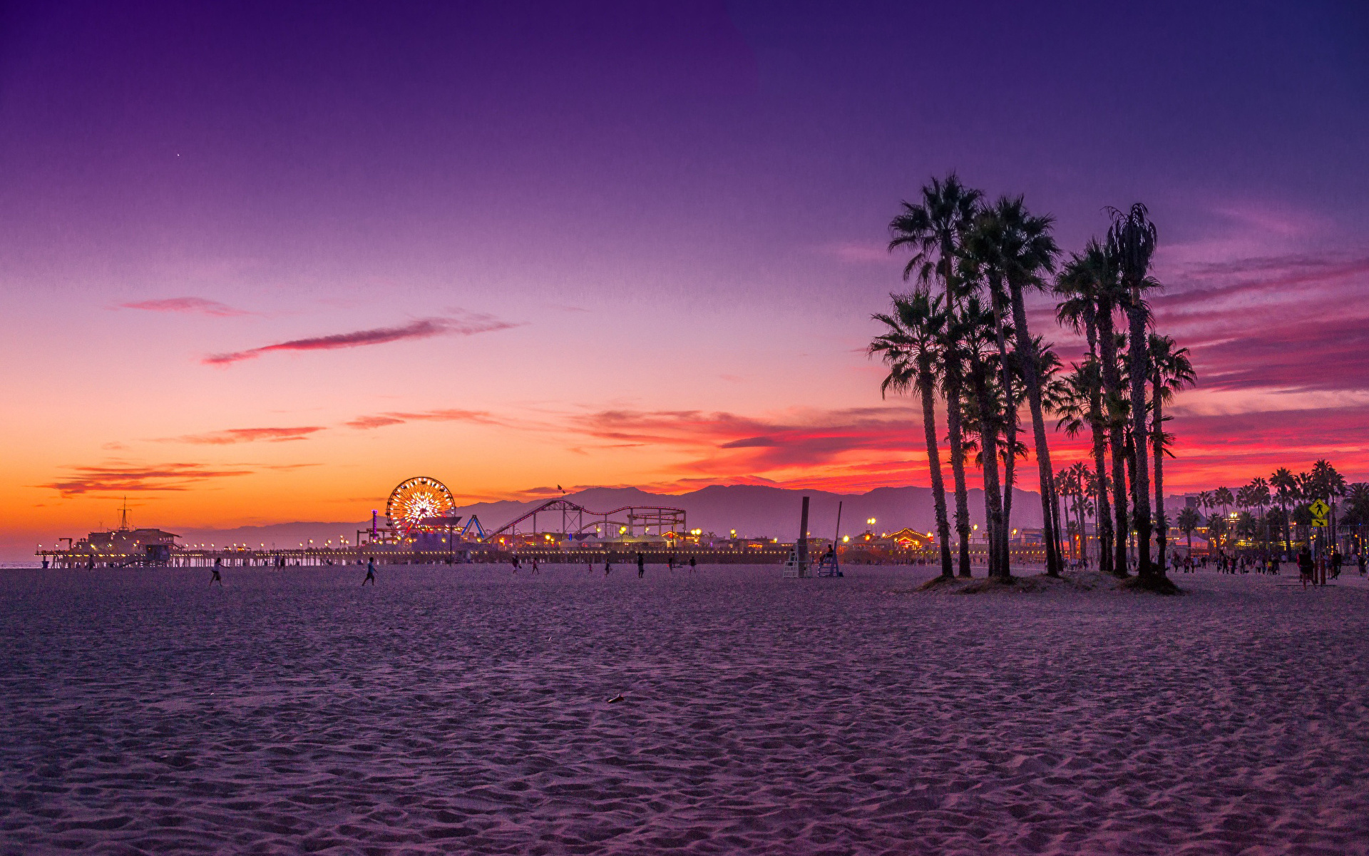 Los Angeles LA Southern California Socal Sunrise Sunset Santa Monica Beach Purple Sunset Sky wallpaper for Apple iPhone, Apple Watch, Mac, iPad and Apple Watch