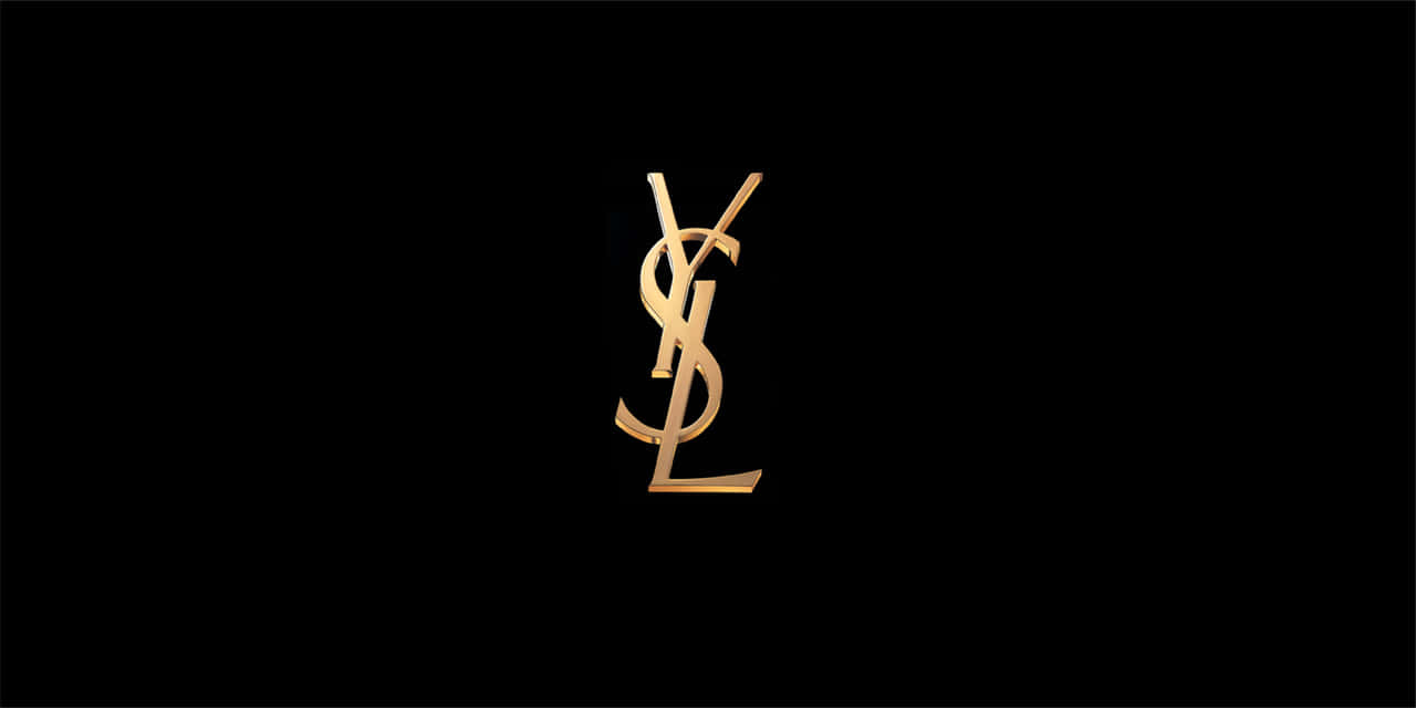 Luxury Brands YSL Yves Saint Laurent Gold Metal Logo