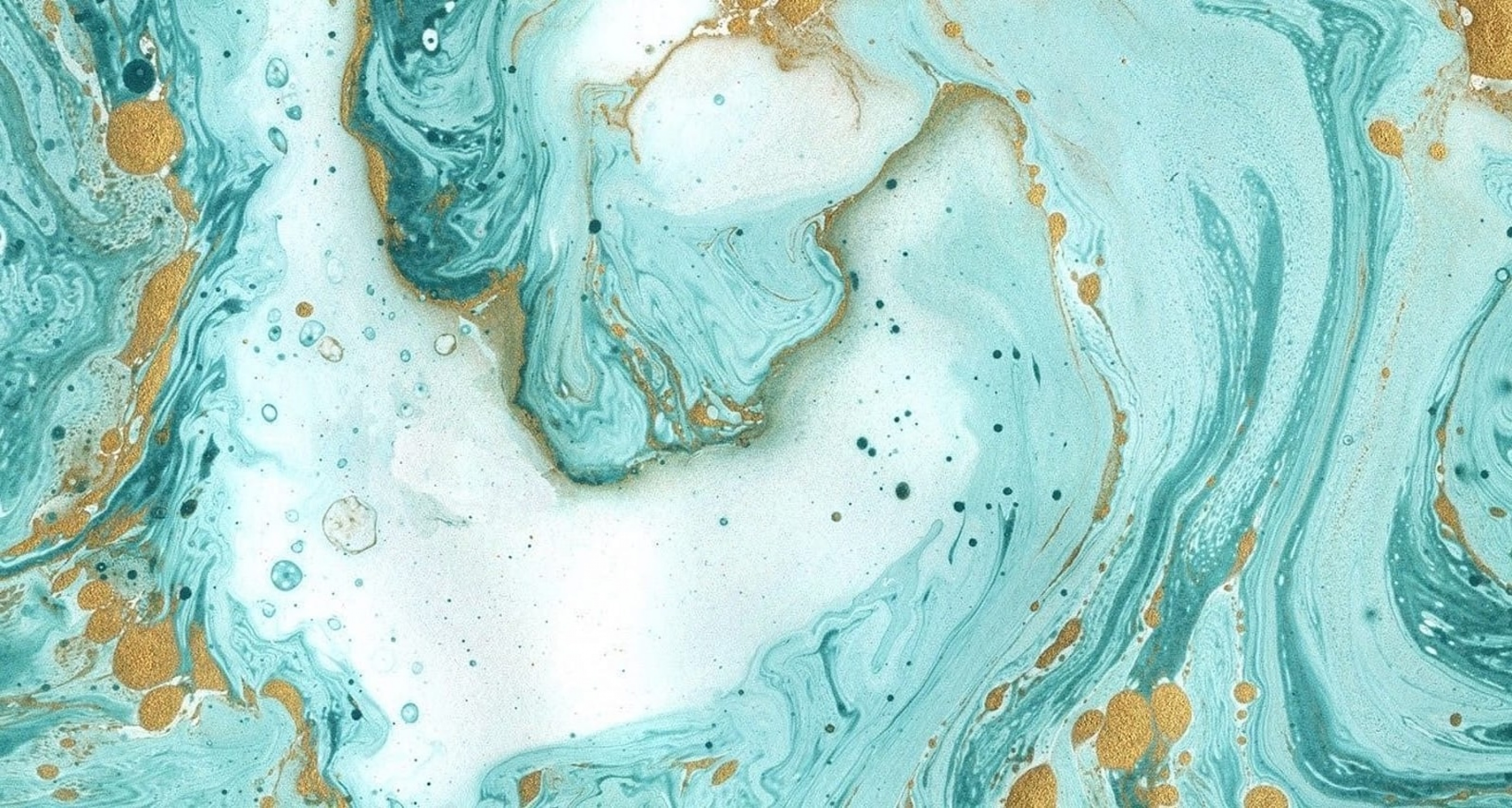 Luxury Turquoise And Gold Marble Artwork