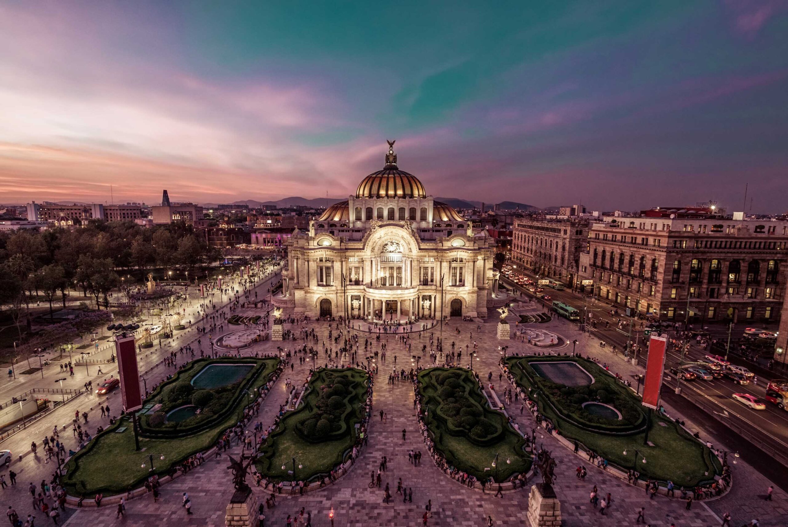 Mexico City Building At Night