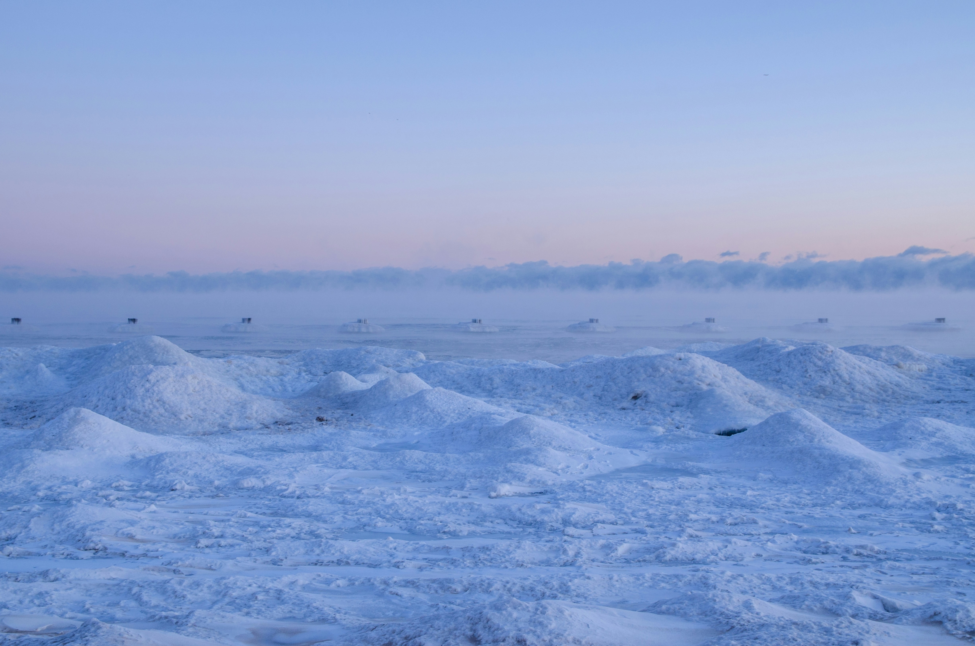 Mid Winter Snow Landscape At Sunset