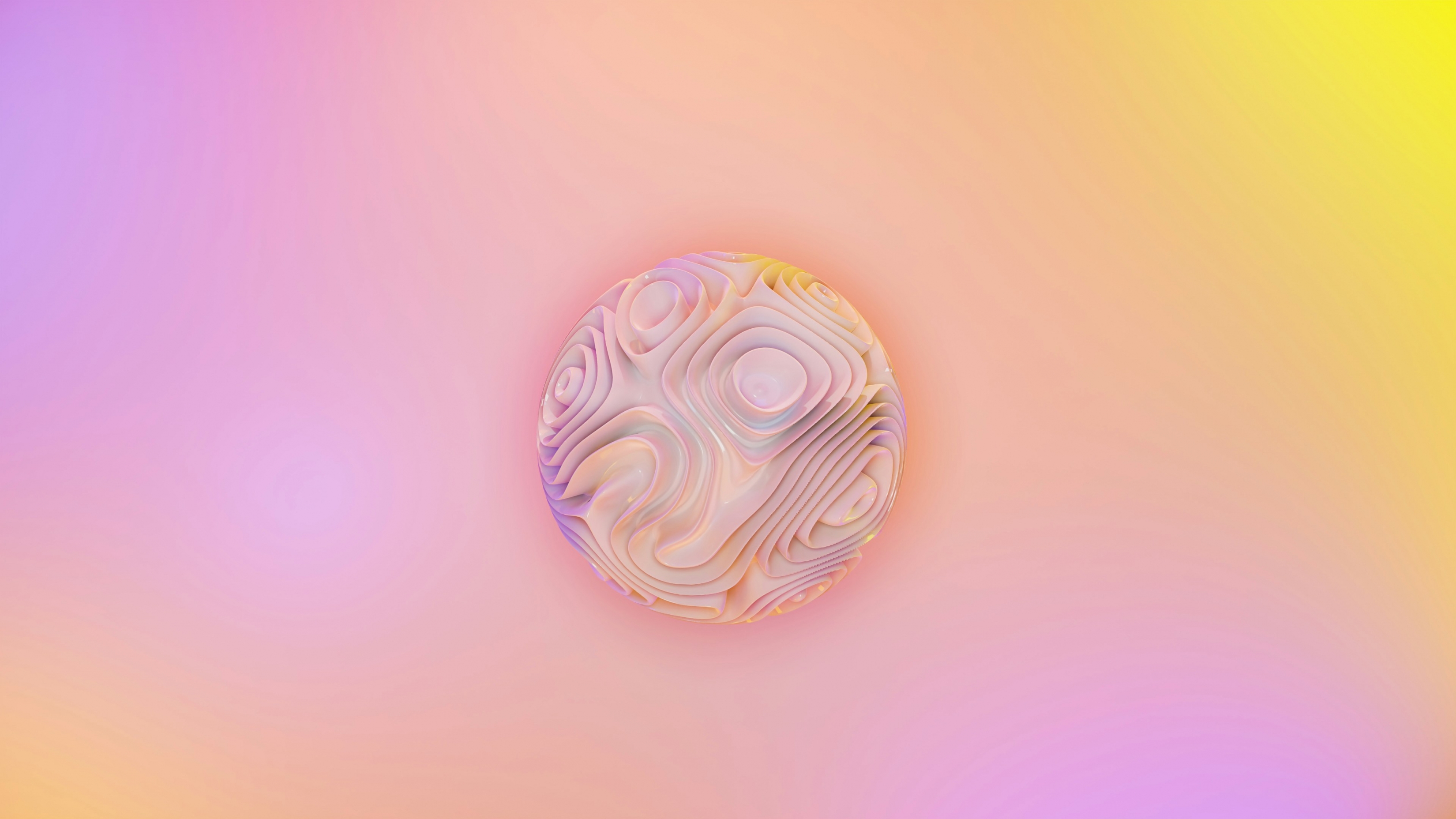 Minimalist Abstract Circle Shape Yellow Pink Gradient wallpaper for Apple iPhone, Apple Watch, Mac, iPad and Apple Watch