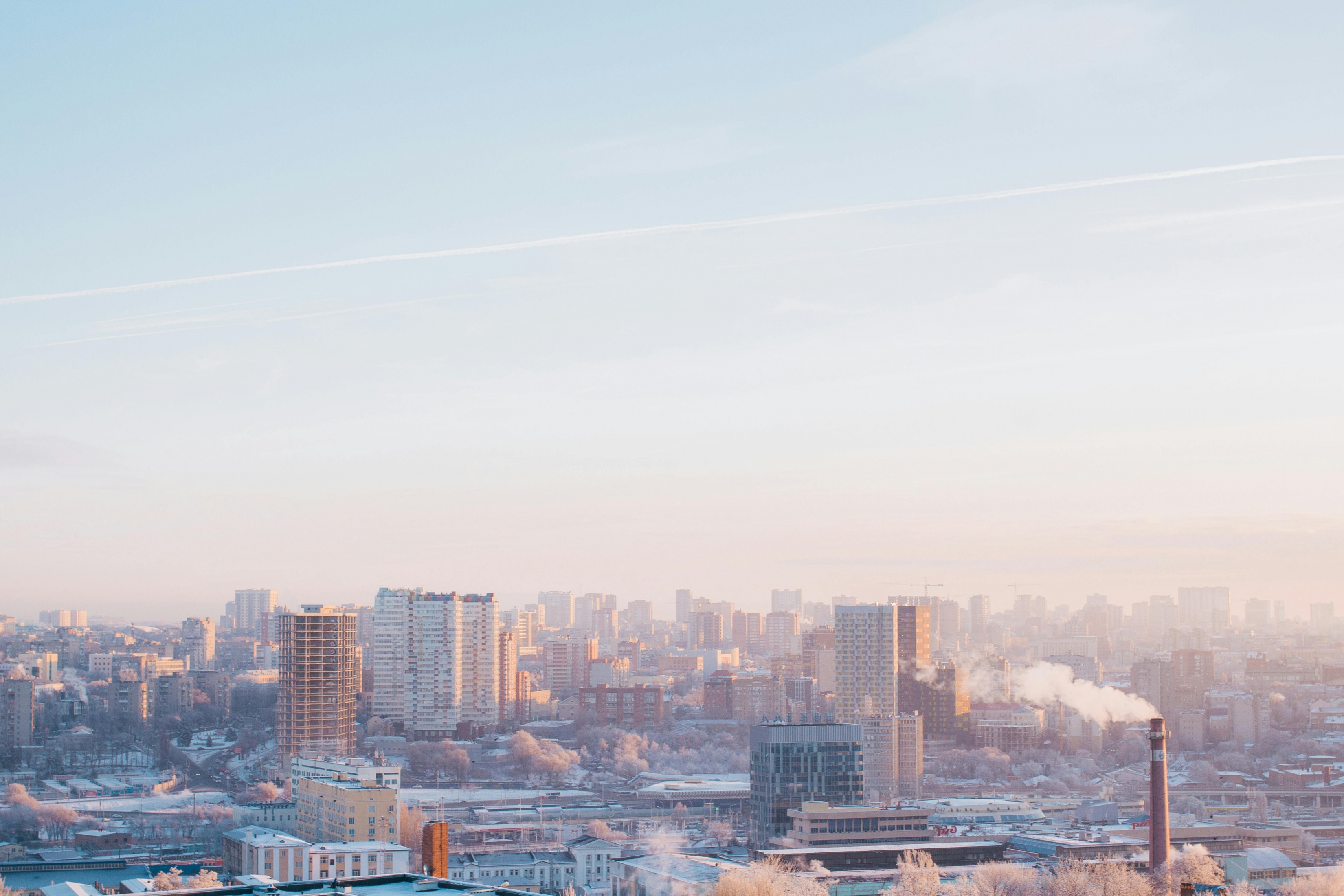 Misty Smoggy Cityscape wallpaper for Apple iPhone, Apple Watch, Mac, iPad and Apple Watch