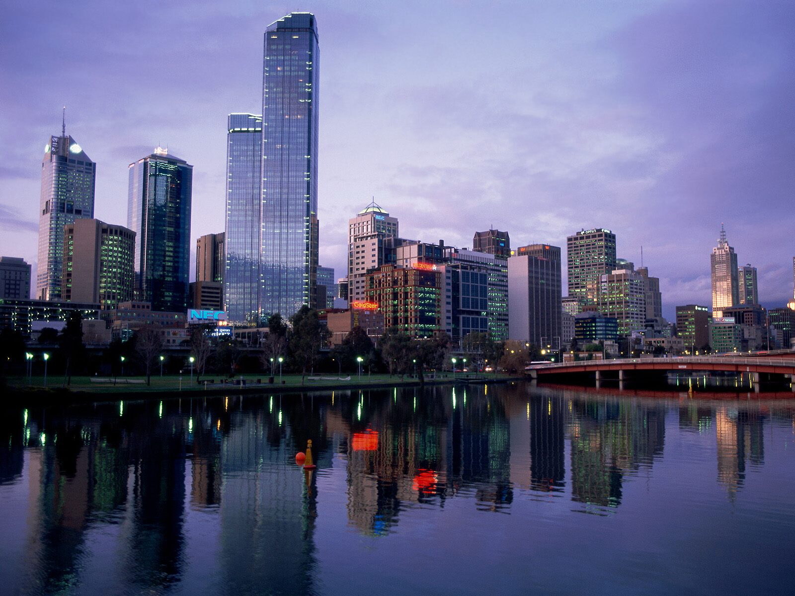 Modern Architecture Skyscrapers Melbourne City Skyline Victoria State Australia