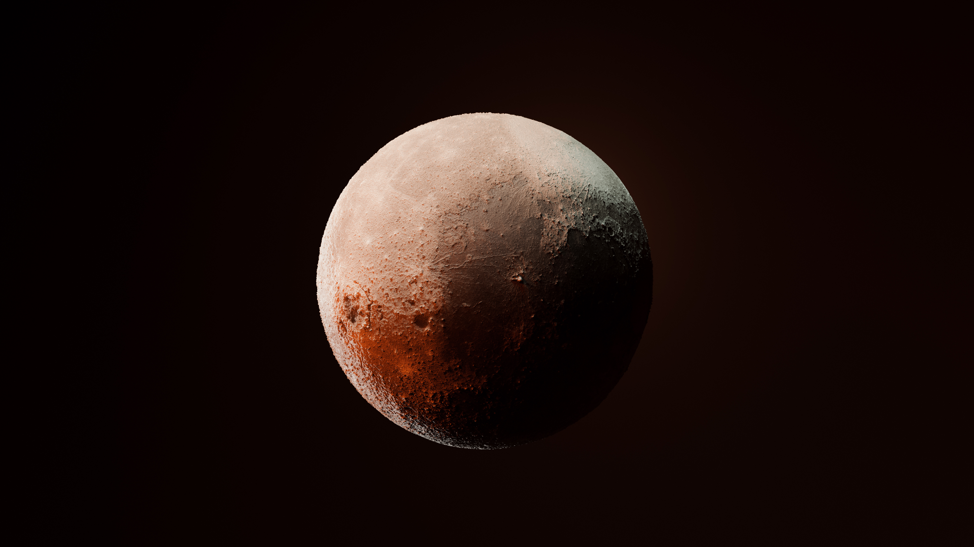 Moon 3D Render Red Hues Best 2025 Screensavers And Desktop Wallpapers For Macintosh macOS And PC Computers wallpaper for Apple iPhone, Apple Watch, Mac, iPad and Apple Watch