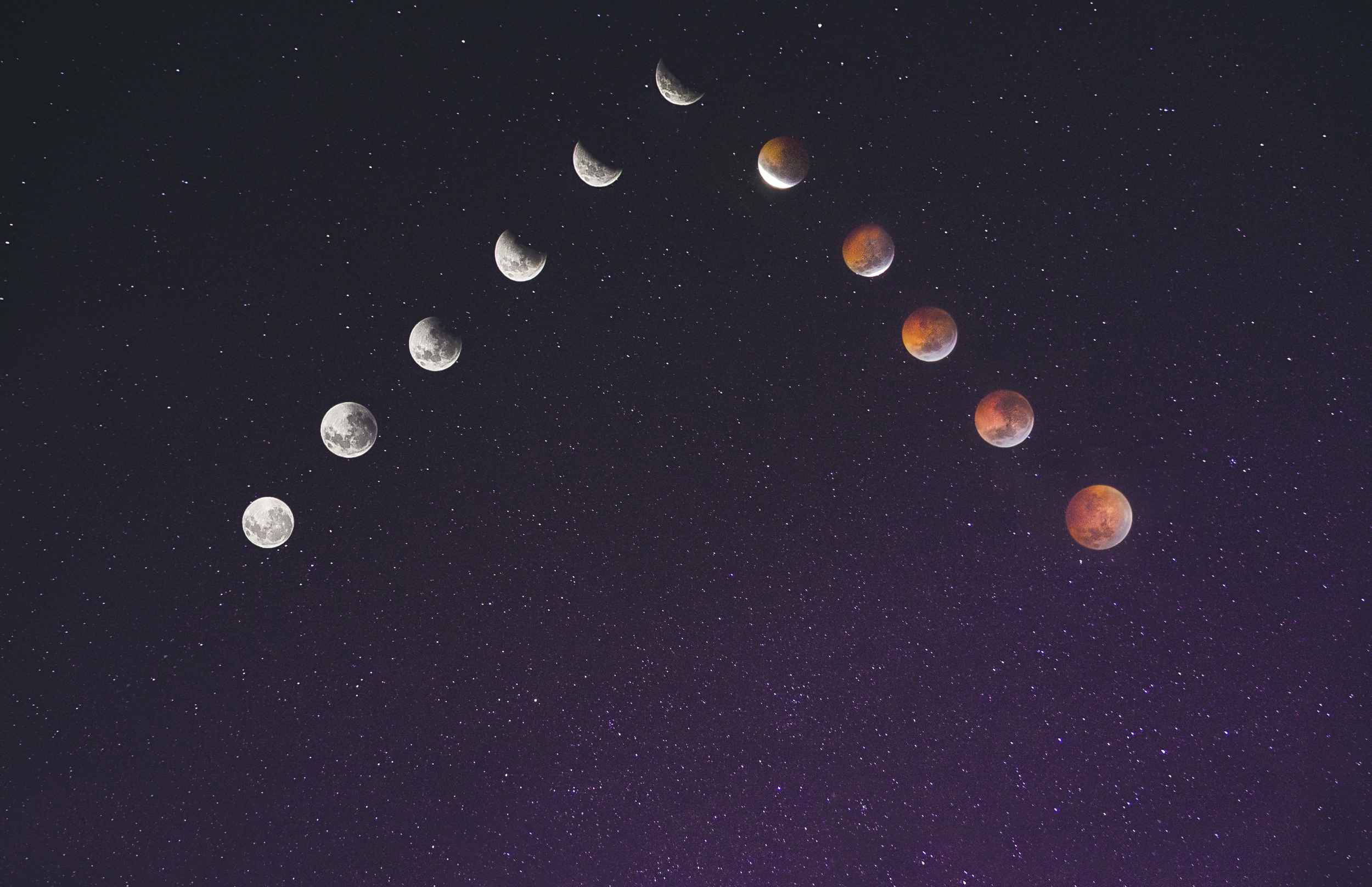 Moon Phases Creative Unique Red Moon wallpaper for Apple iPhone, Apple Watch, Mac, iPad and Apple Watch