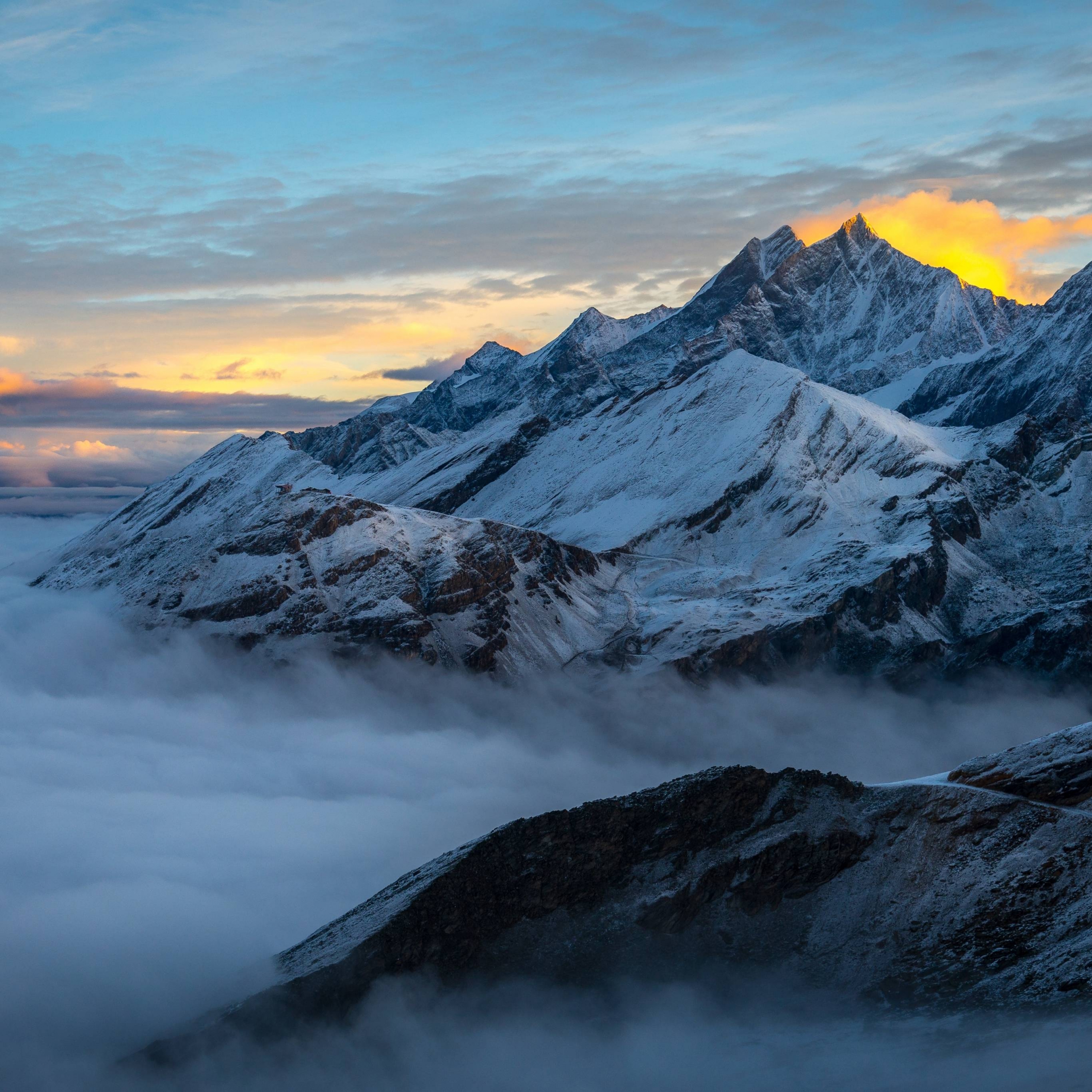 Mountain Landscape With Misty Clouds