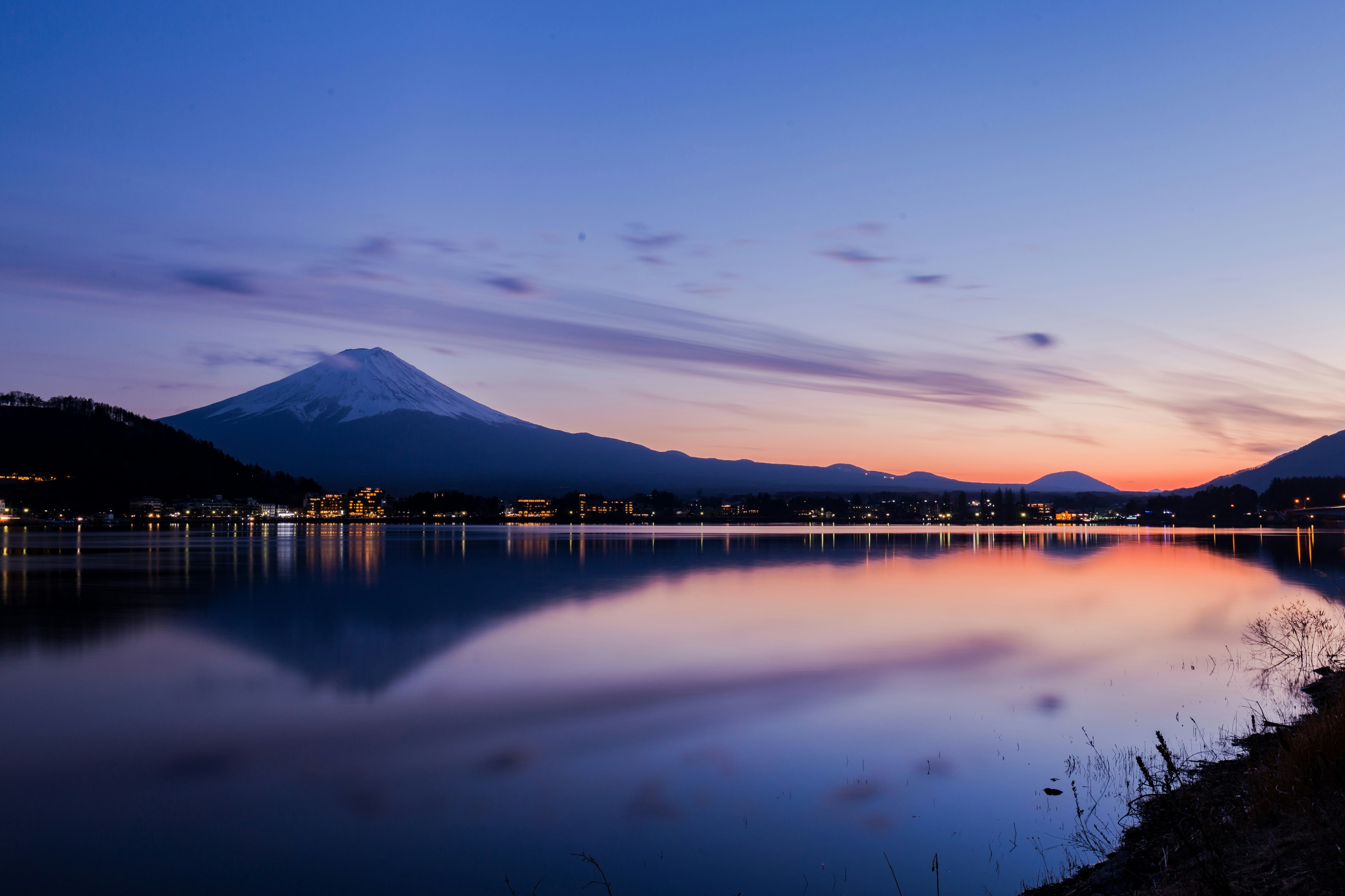 Mountain Volcano Snowcapped Landscape Sunset View