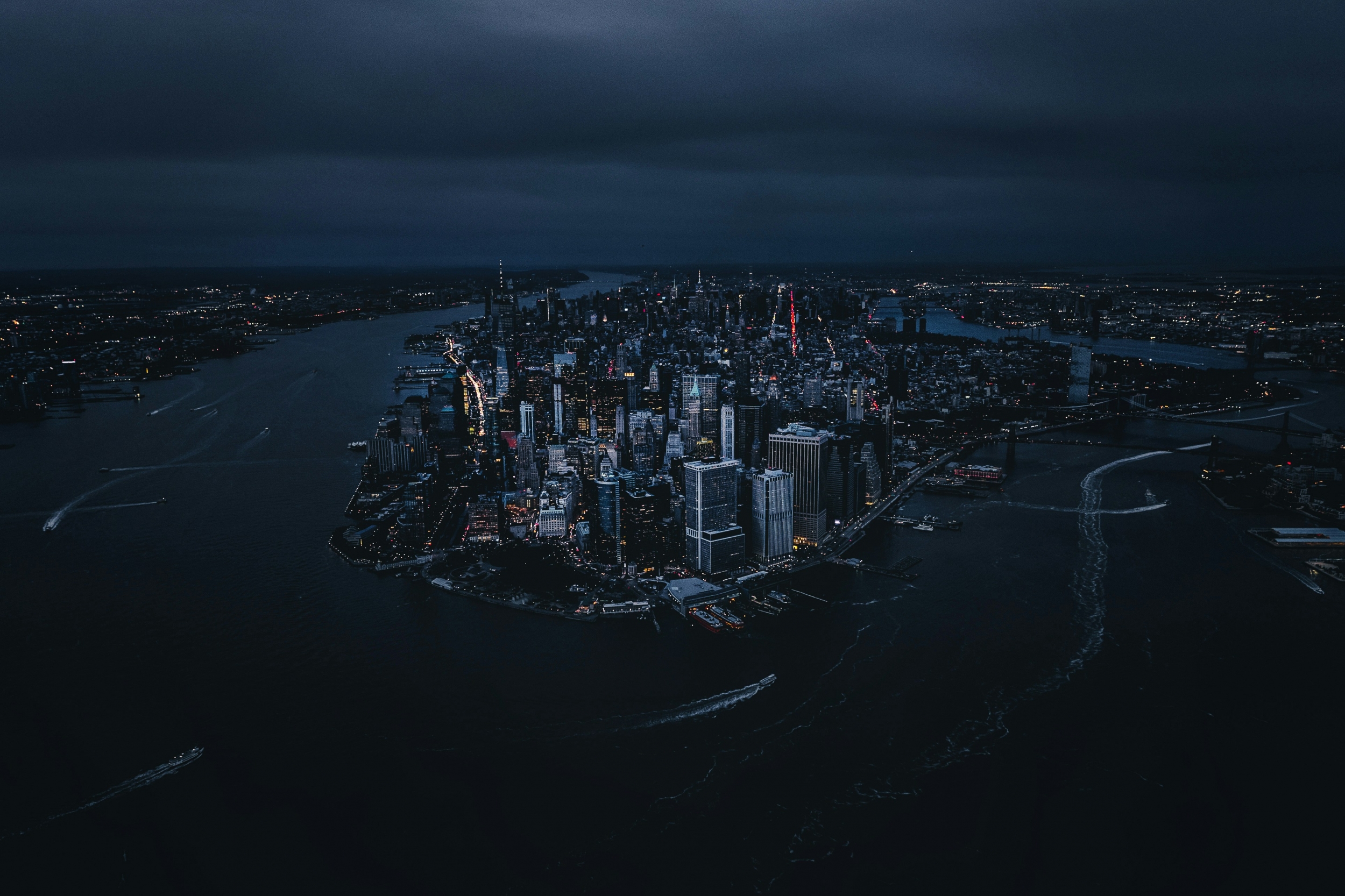 New York City Skyline At Night wallpaper for Apple iPhone, Apple Watch, Mac, iPad and Apple Watch