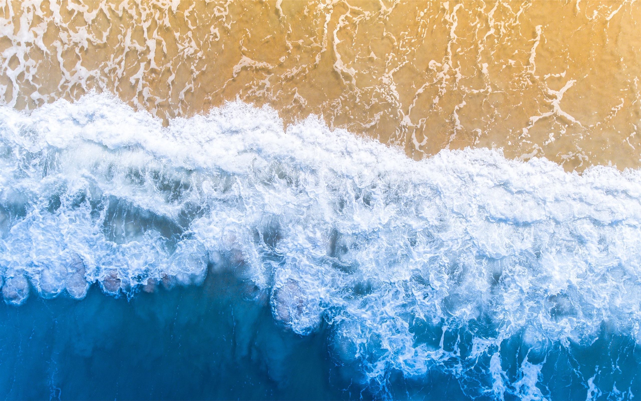 Palm Coast Florida Drone Shot Of Crashing Ocean Waves Palm Beach Palm Coast Florida State United States Of America USA