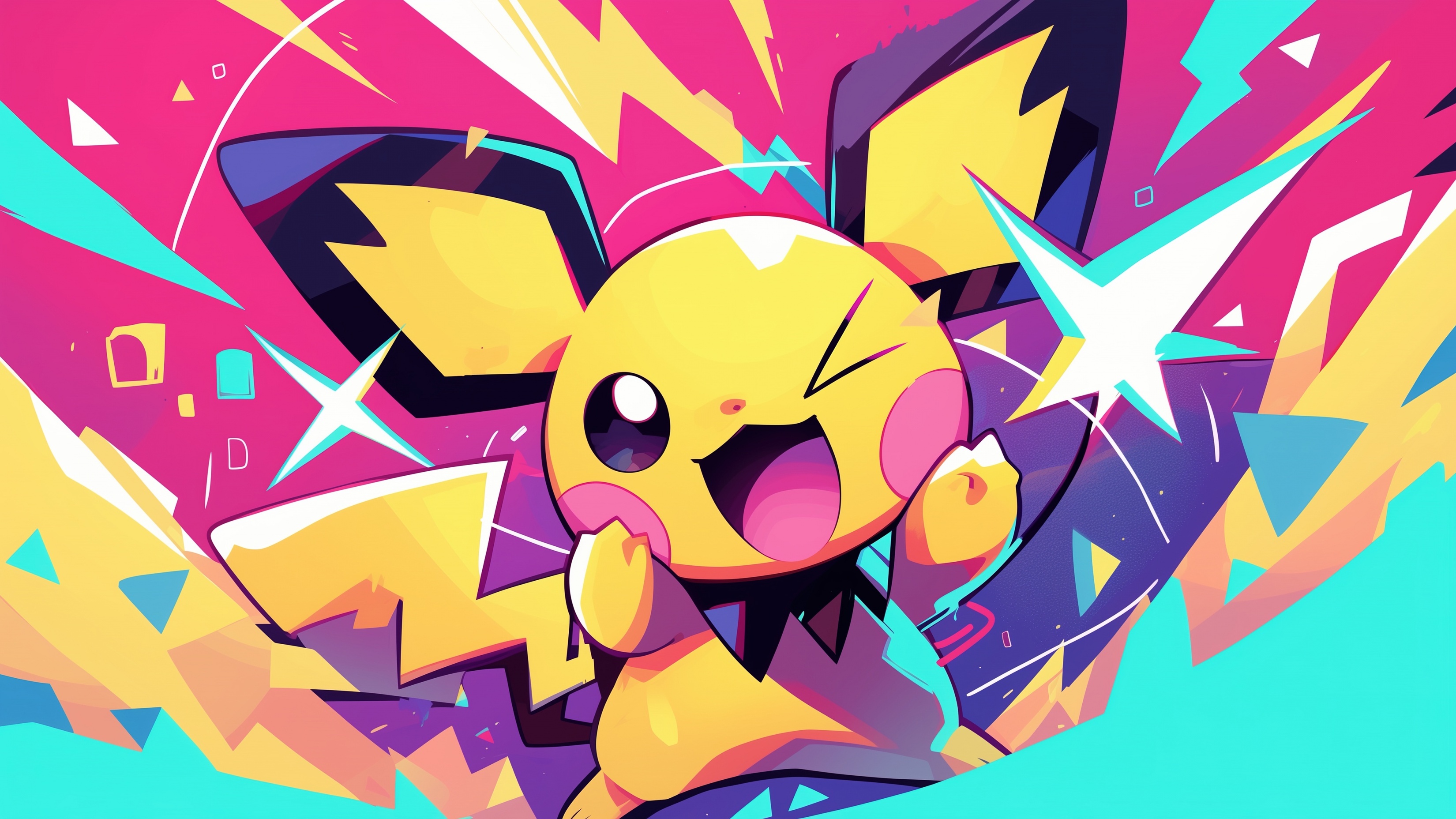 Pichu Pokemon 5K Art Pokemon Pokémon Japanese Video Game Movie Film wallpaper for Apple iPhone, Apple Watch, Mac, iPad and Apple Watch